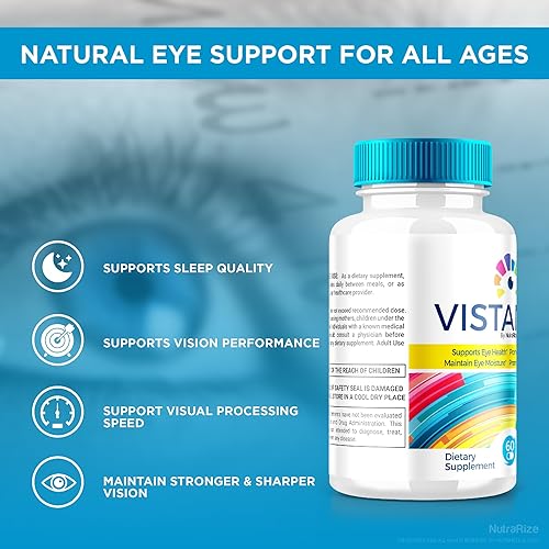 Miniatura 7 de NutraRize Paquete de 5 cápsulas Vistamax, cuidado de los ojos totalmente natural y saludable, fórmula premium para los ojos, suplemento máximo para