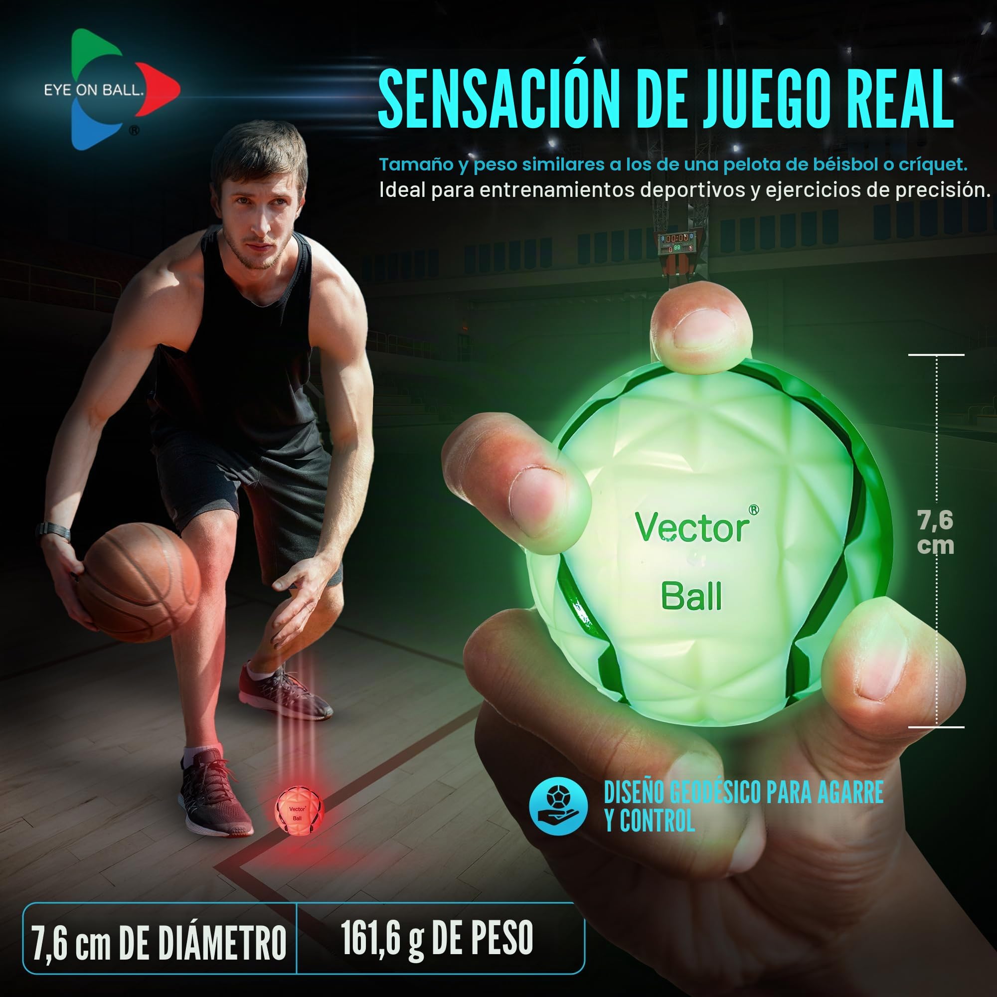 Vector S Herramienta de entrenamiento cognitivo/neurovisual - Mejora la velocidad de reacción, agilidad, coordinación y enfoque para deportes, ejercicio y diversión para todas las edades