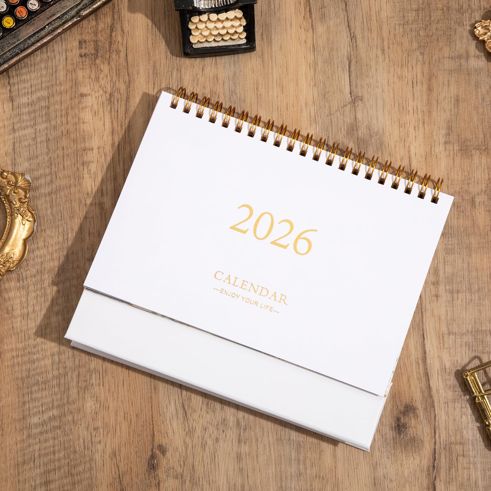 Calendario de escritorio 2024-2025, calendario de escritorio de julio de 2024 a diciembre de 2025, calendario de escritorio pequeño con diseño temático de 18 meses, calendario de escritorio abatible
