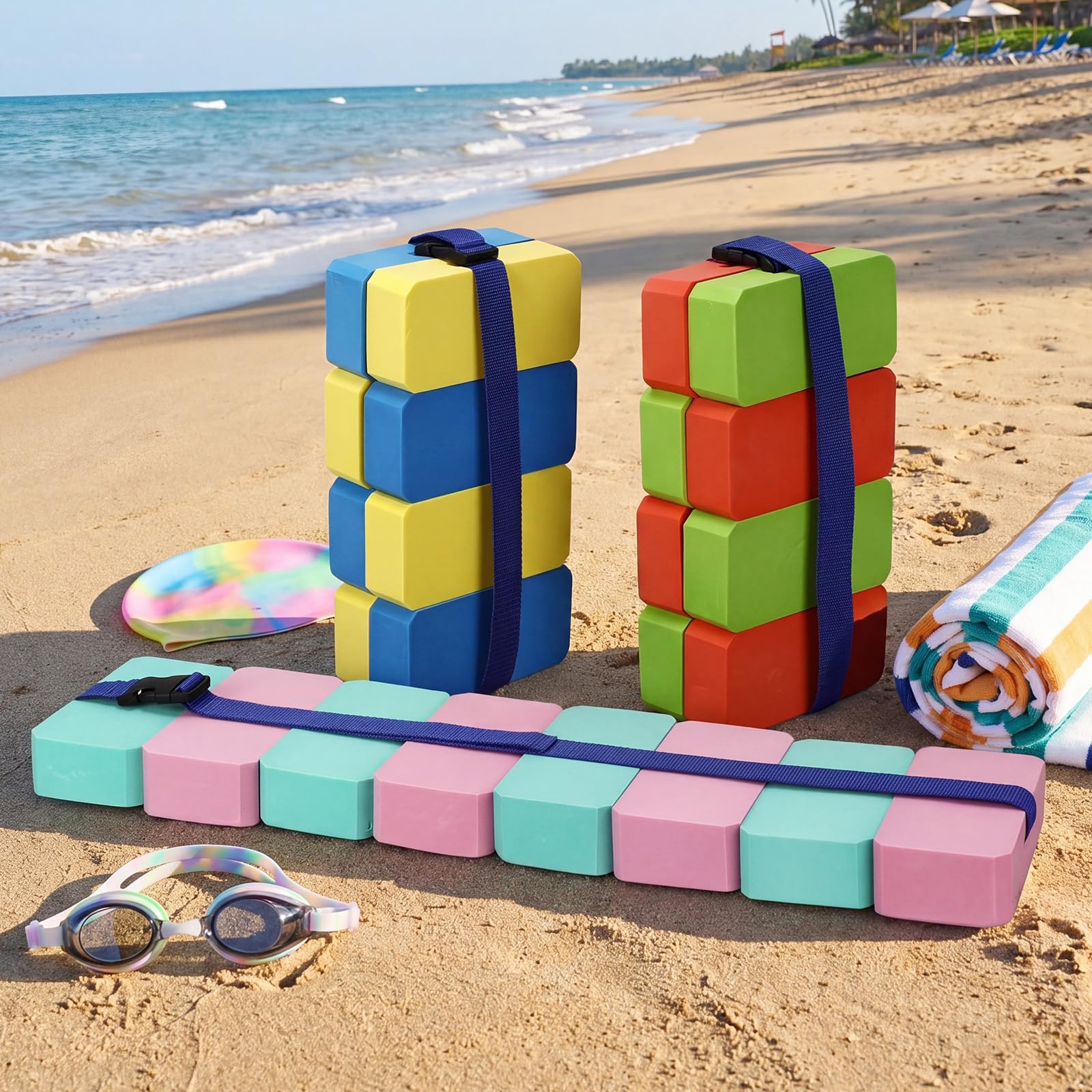 Arrowbash Cinture da nuoto adatte a girovita da 68,6 a 119,4 cm, in schiuma EVA con cinghia regolabile in vita, per principianti, allenamento di sicurezza, snorkeling, aerobica in acqua, esercizi in