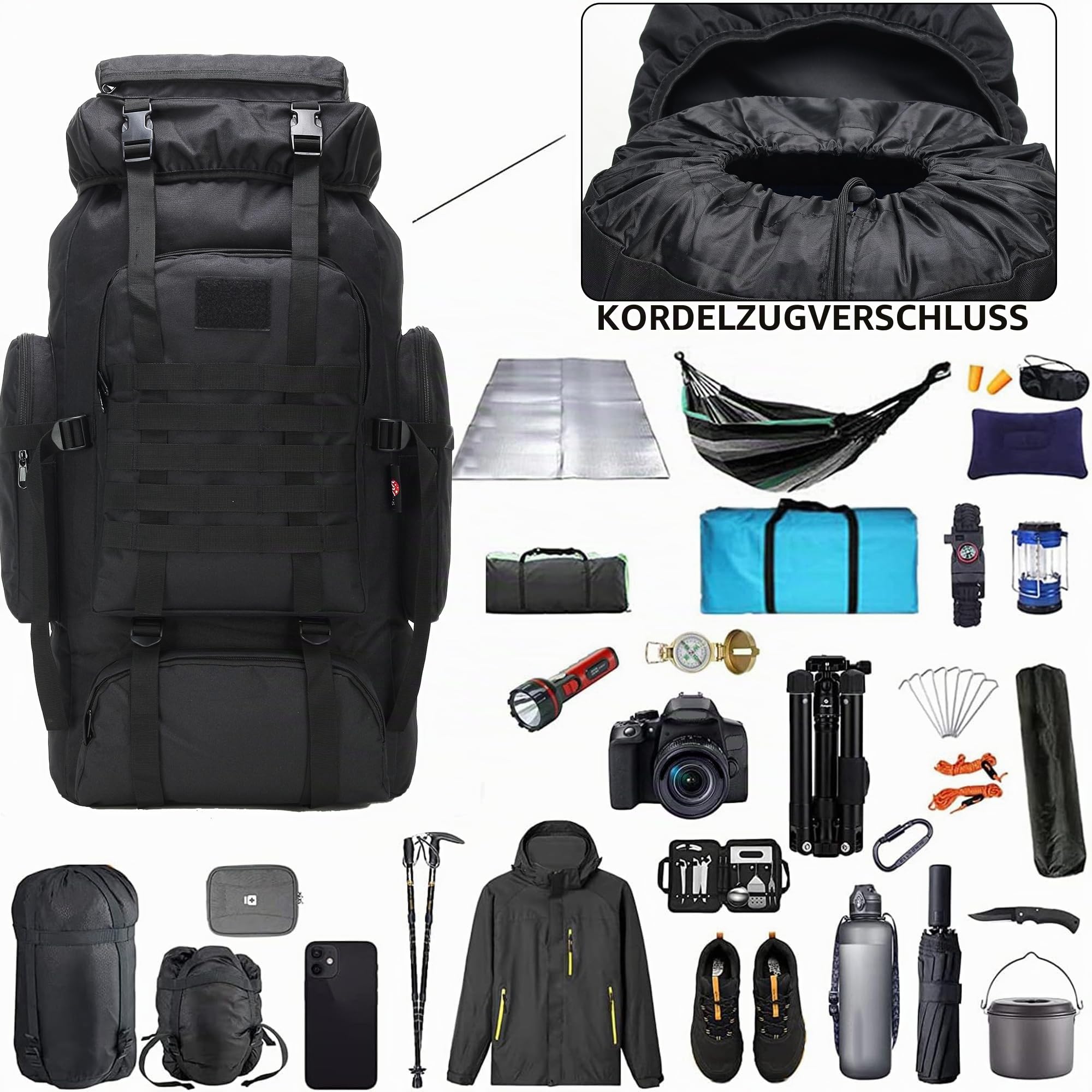 Unisex Military Hiking Backpack Wanderrucksack (1er Pack)