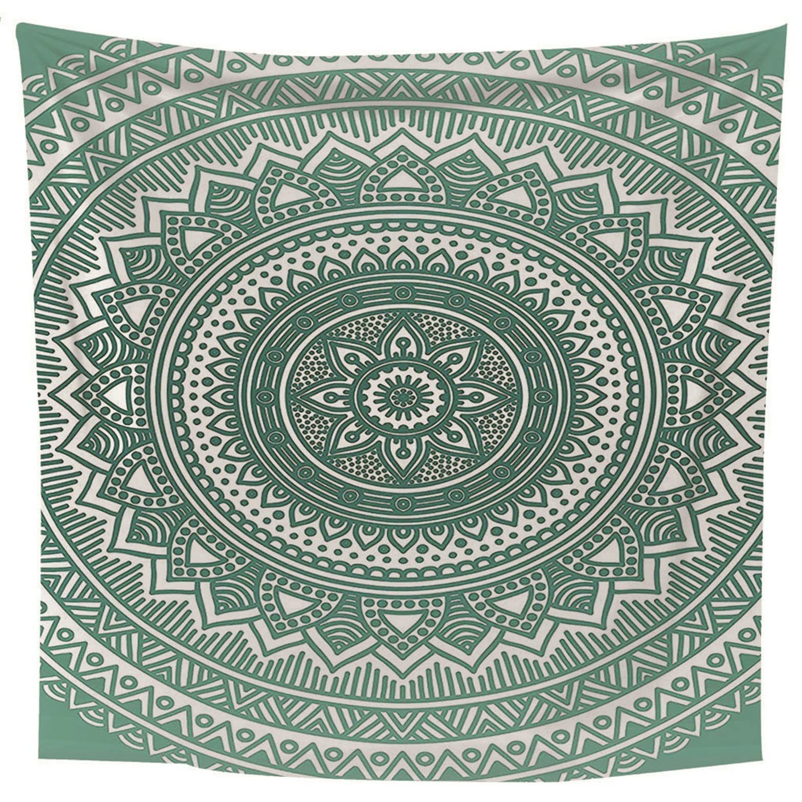 Isdreem Wandteppich Cute Wand Teppiche Kuche Retro-Blumenfiligranmuster Wandbehang Dekorationen Wandtuch Vorhang Grün Wandbehang Decke Stoffkunst Dekorationen 350x250cm