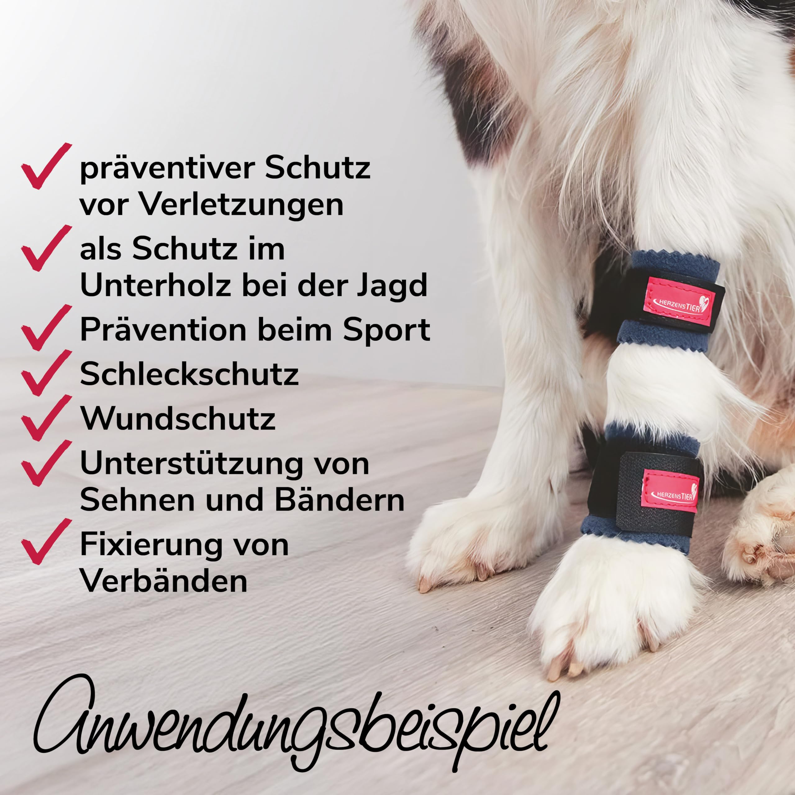 Krallenschutzbandage Gr. M30 für Hunde, Schutz für Wolfs- und Daumenkralle, doppelseitiges Fleece, für Hundesport, Jagd & Agility