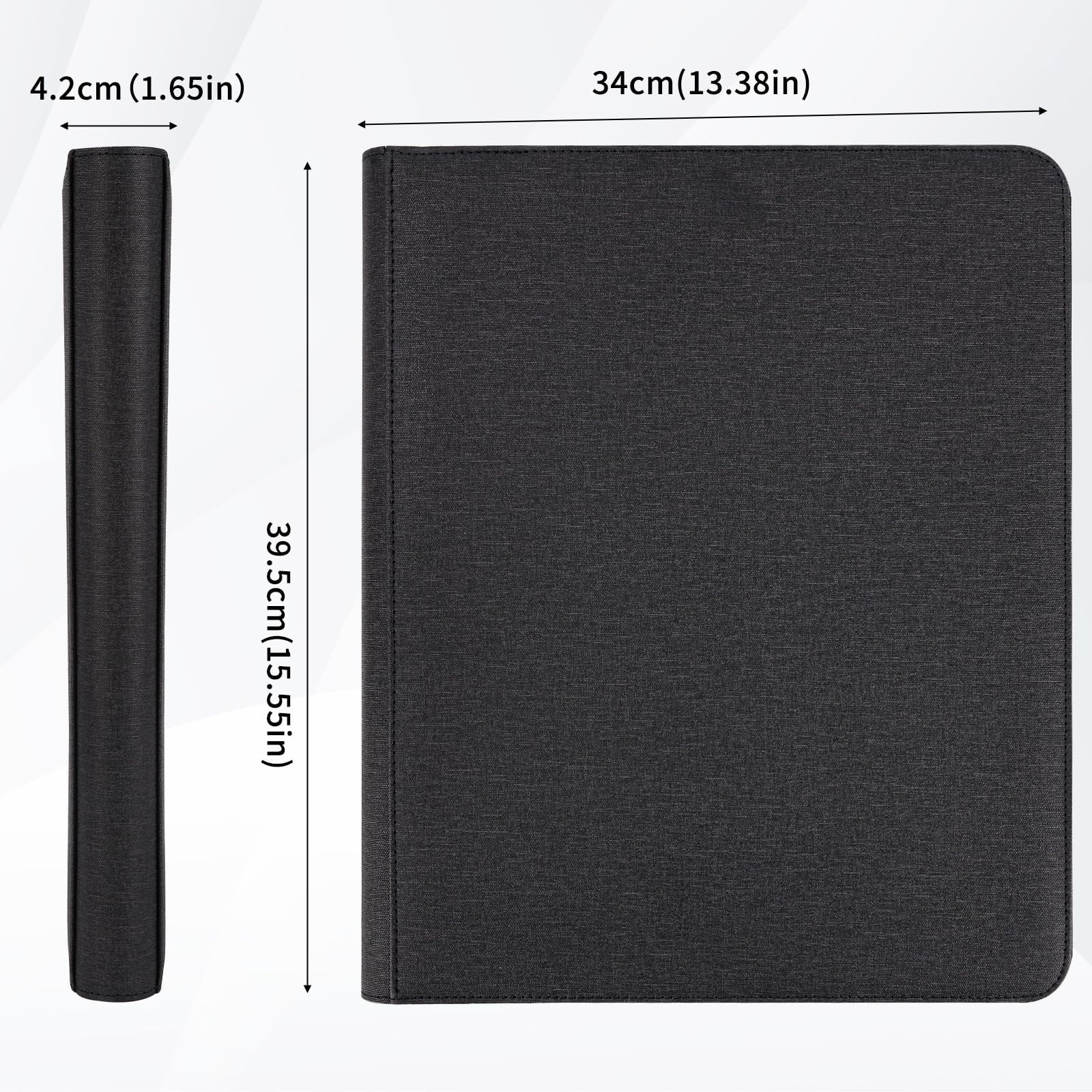 Toploader Album de cartes à collectionner pour 288 Top Loader, 9 compartiments avec poches pour cartes Rigid Toploader 8,6 x 11,2 cm, pour TCG, cartes MTG (Noir)