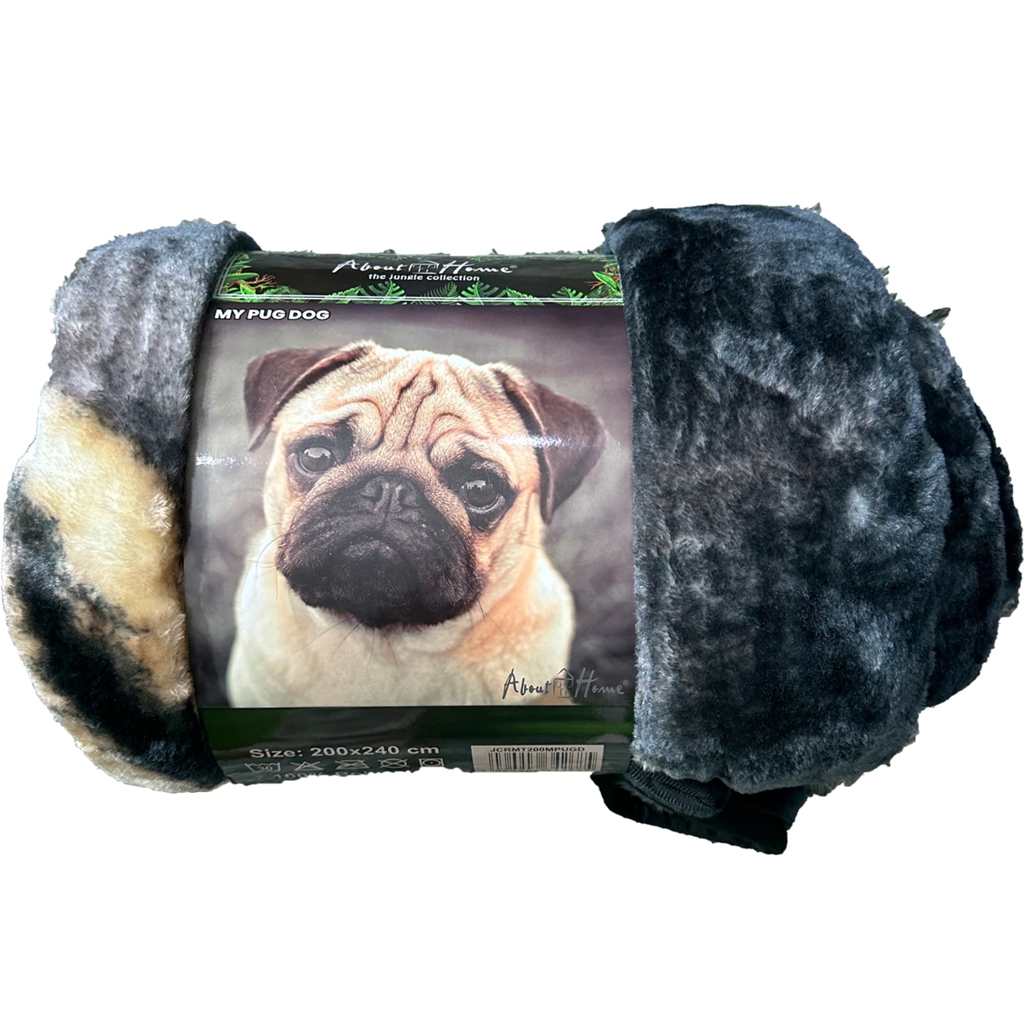 Darwen Star My Pug Dog - 3D Animal Print Faux Fleece Fur Large Blanket Throw For Sofa, Couch And Bed, Soft & Warm Throws | Cozy Plush And Lightweight (200 X 240 Cm, )