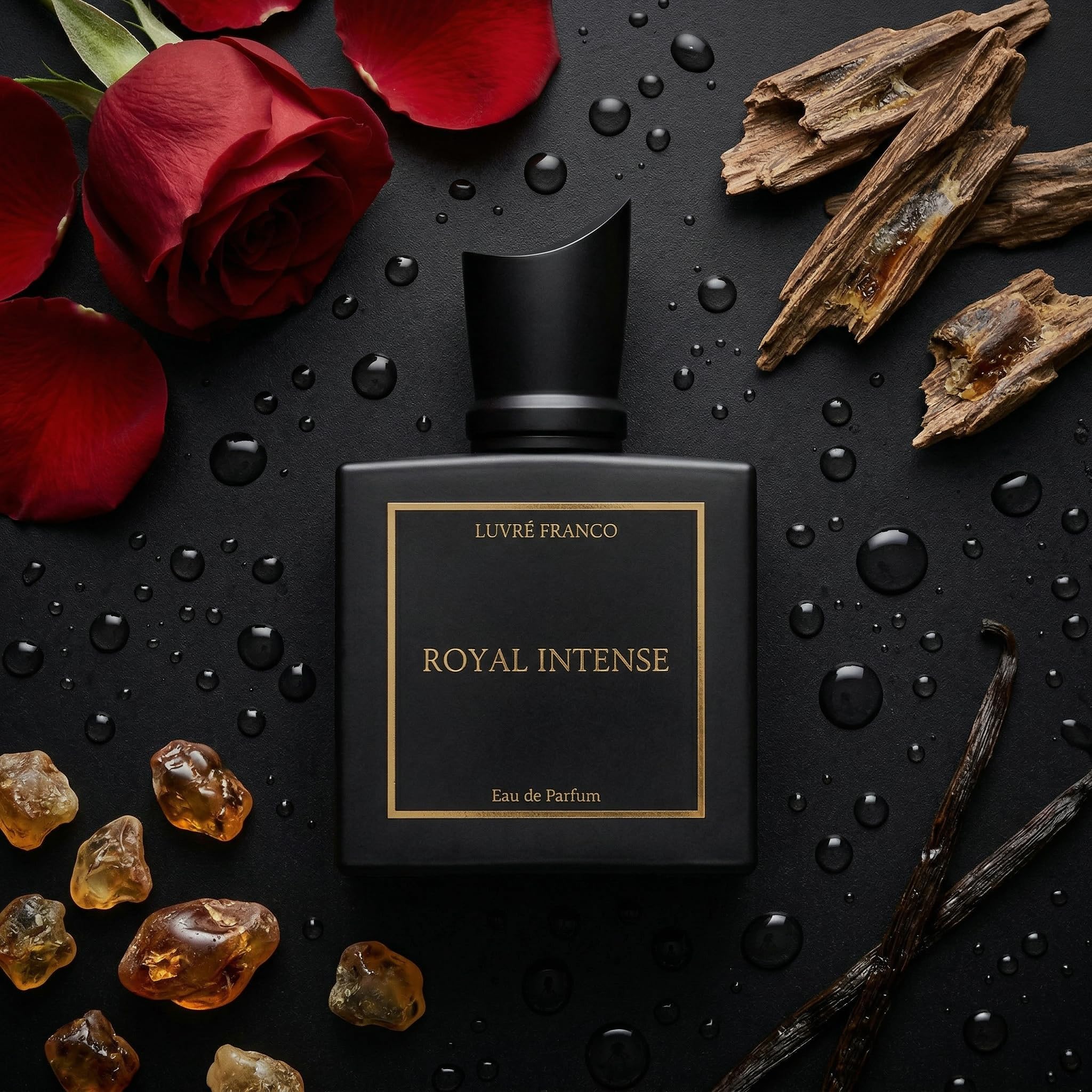 Royal Intense - Unisex Eau de Parfum - LUVRÉ FRANCO - mit Pheromonen - orientalischer edeler Duft - 50ml - sehr attraktiv und anziehend - königlich majestätisch - Oud, Rose, Vanille, Sandelholz