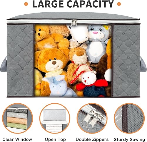 Miniatura 3 de ComboCube - Contenedores grandes de almacenamiento para guardar debajo de la cama, para colchas, zapatos, almohadas, edredones, ropa de cama, ropa,