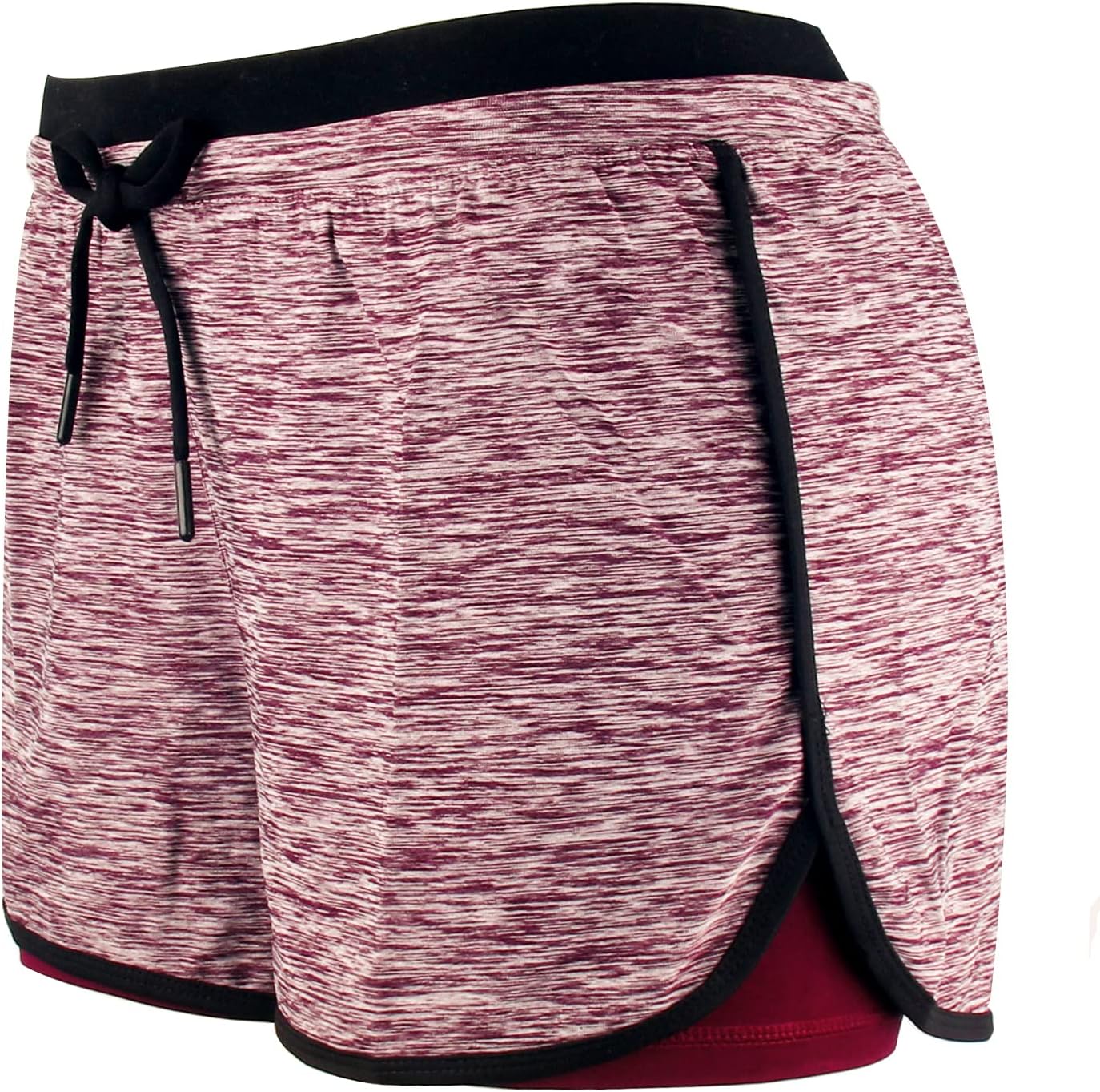 RIBOOMWomen Workout Fitness Running Shorts Double Layer Active Yoga Gym Sport Shorts