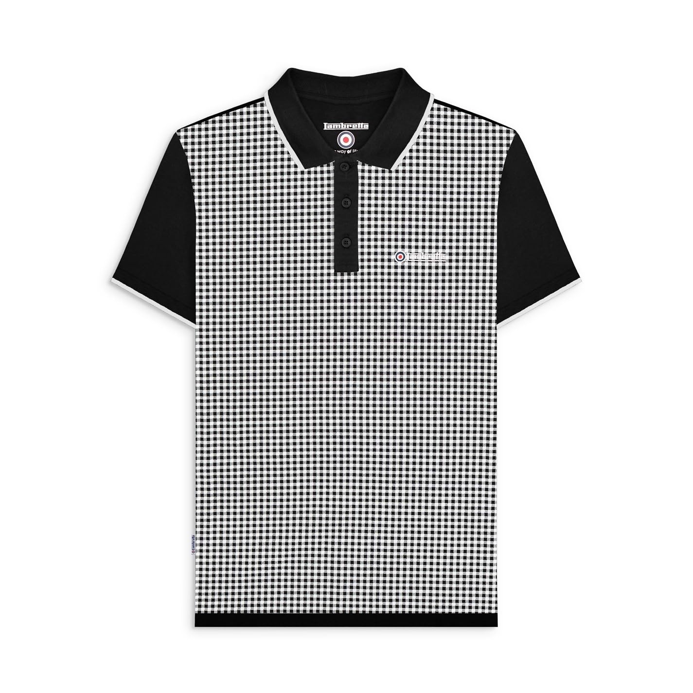 Lambretta Men's Black Short Sleeve Polo Shirt in Size L, Sports Direct