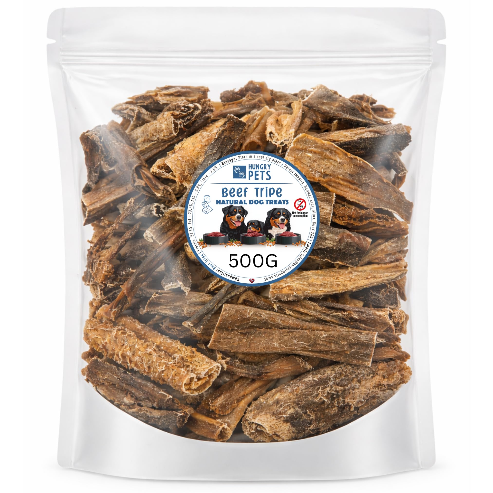Hungry Pets Beef Tripe, Natural Dog Treat (500g)