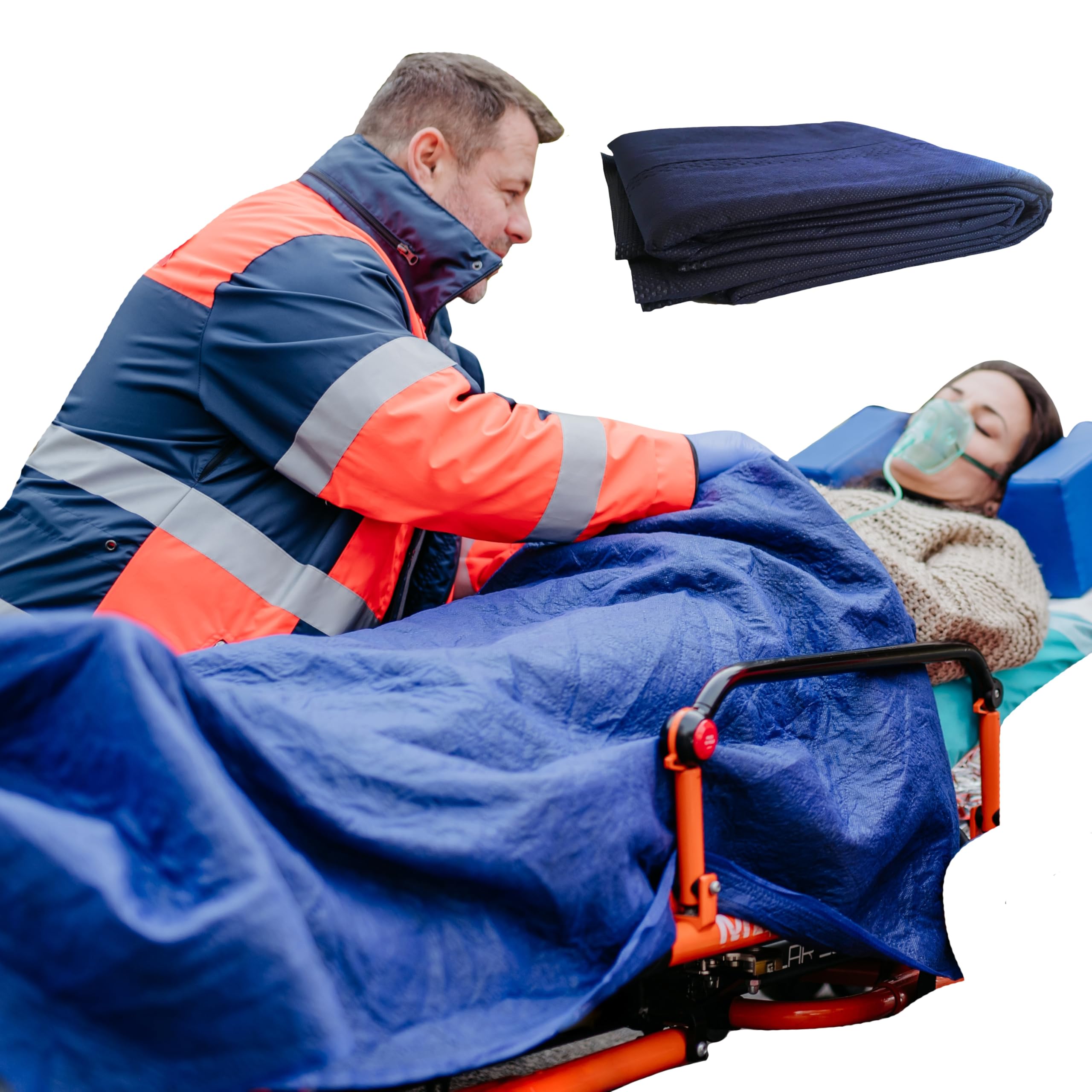 Tiga-Med Manta desechable para pacientes, 30 unidades, 110 x 190 cm, con relleno de algodón de poliéster, extragruesa: 400 g, manta de rescate, manta desechable