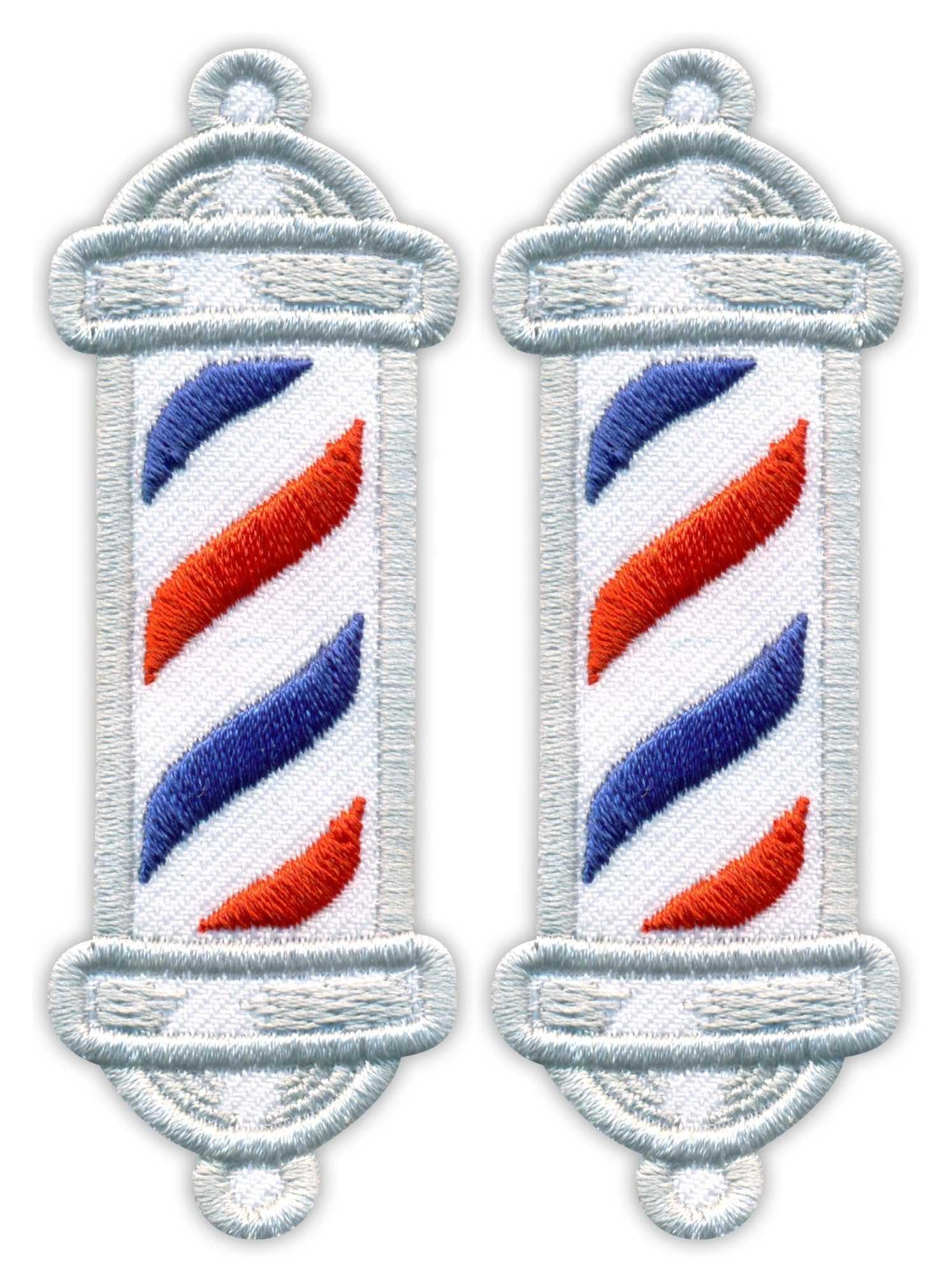 Amazon.co.jp: バーバーポール 縫い付け 刺繍ワッペン/バッジ