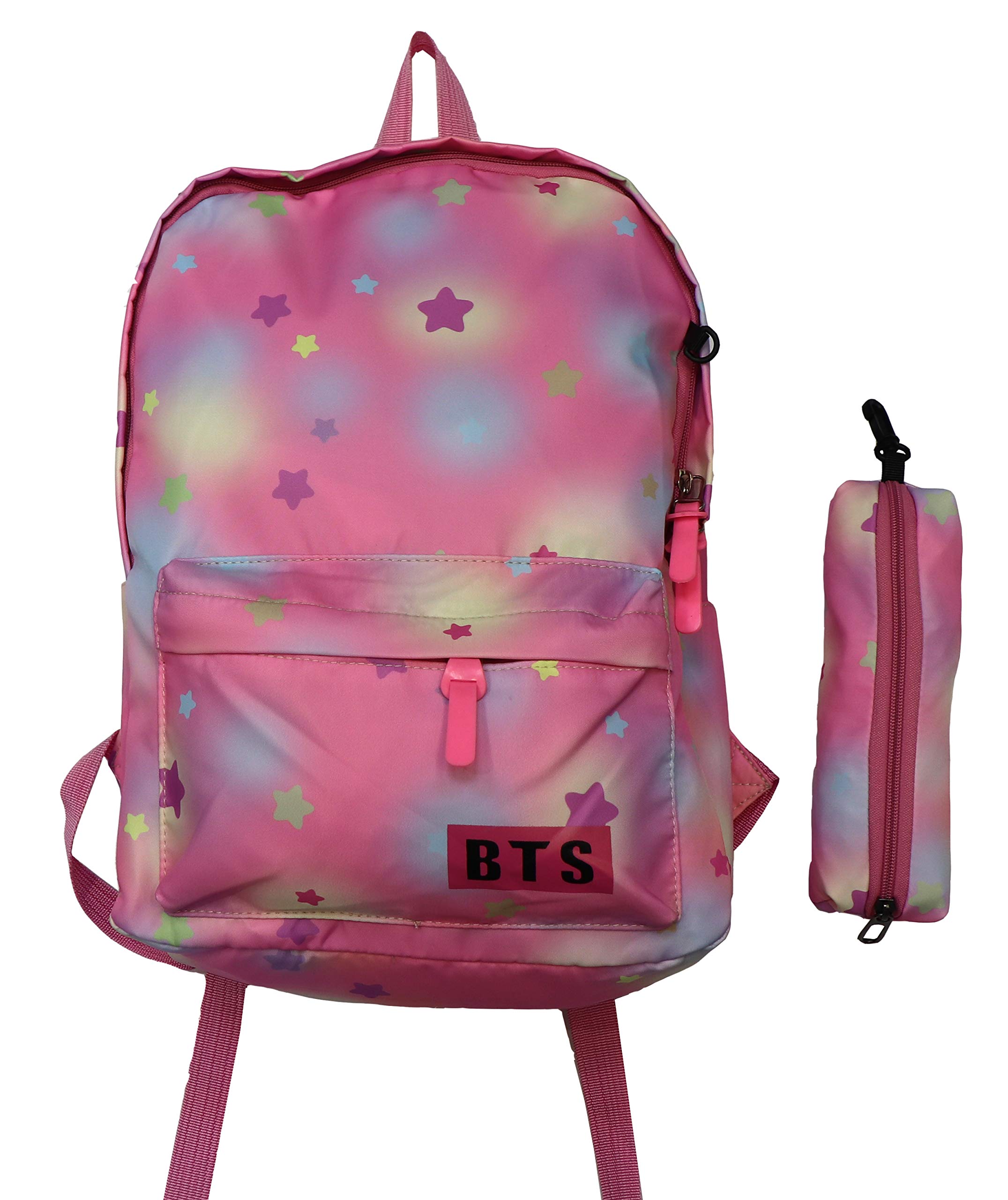 Q&Unisex Casual Backpacks Canvas Satchel BTS Backpack Students School Bag (ColorD)