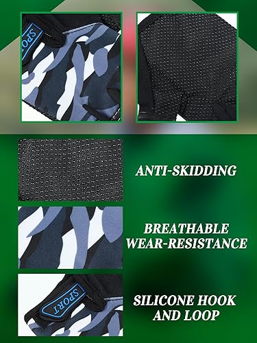 Miniatura 3 de 3 pares de guantes de bicicleta para niños, guantes de entrenamiento sin dedos de medio dedo, gel antideslizante para bicicleta y motocicleta