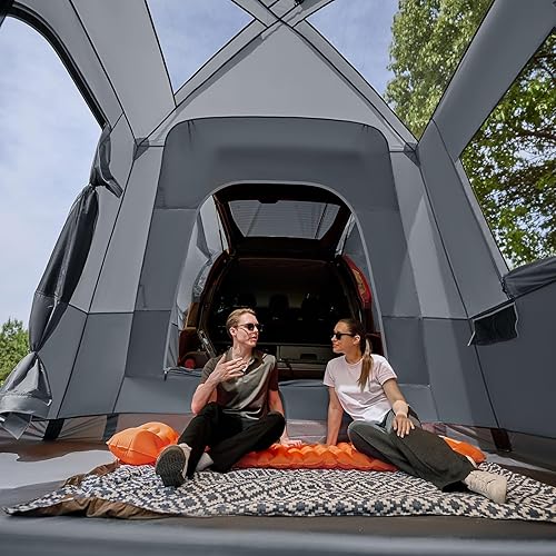 Miniatura 4 de TIMBER RIDGE 5-9 Person SUV Tent with Screen Porch and Awning for Family Camping, Weather Resistant and Portable Van or Car Tent, Includes Rainfly