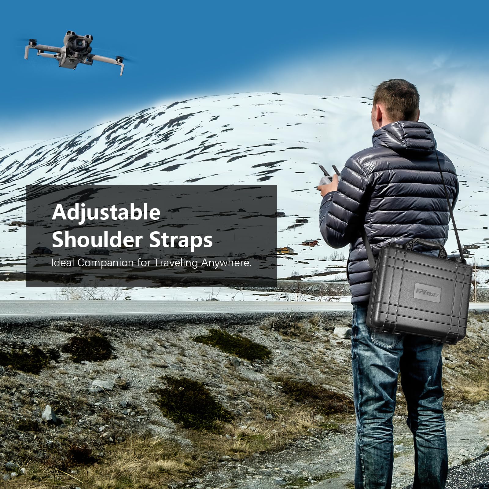 FPVtosky Valise pour DJI Mini 5 Pro/Fly More Combo Plus, Sac de Transport à Double Couche pour Mini 5 Pro, Compatible avec RC 2/RC-N3, Batterie, Chargeur et Autres Accessoires [Seulement Le BOÎTIER]