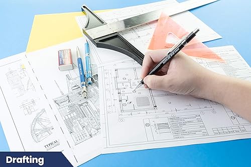 Vista 18 de Pacific Arc Chromagraph - Portaminas de metal de 0.028 in, barril plateado, con indicador de grado de lápiz integrado, soporte para lápiz de plomo