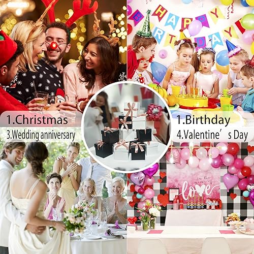 Miniatura 4 de 6 cajas de regalo blancas y 6 negras con tapas, pequeñas cajas de regalo para regalos, bodas, cumpleaños, fiestas (4 x 4 x 4 pulgadas)