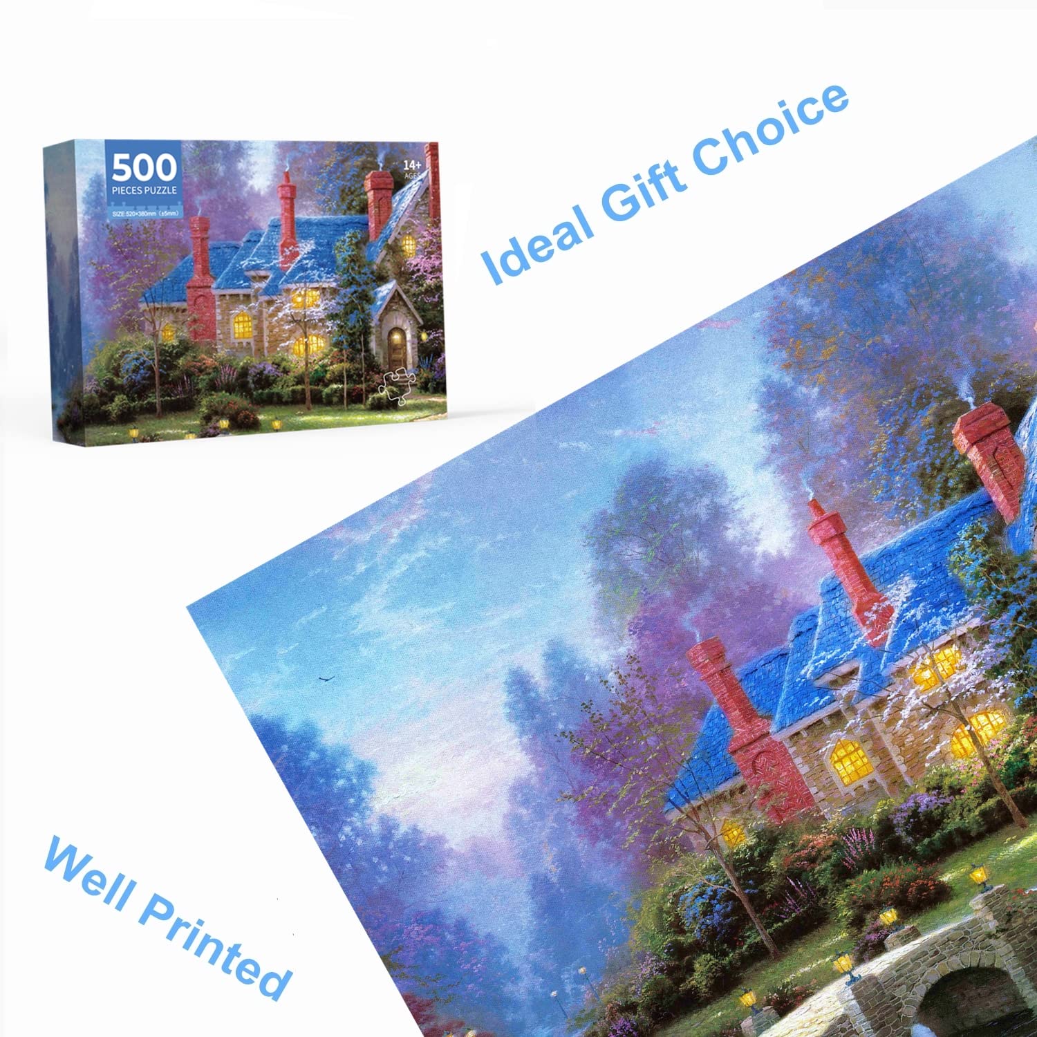 500 Teile Puzzle 'Warm Cottage' – Entspannendes Landhaus-Motiv Für Erwachsene & Kinder