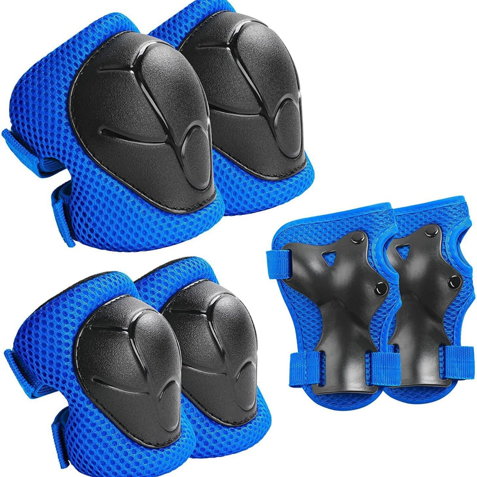 Genouillère Enfant Roller 6 en 1 Protection Skateboard Velo avec Coudières et Protèges-Poignets