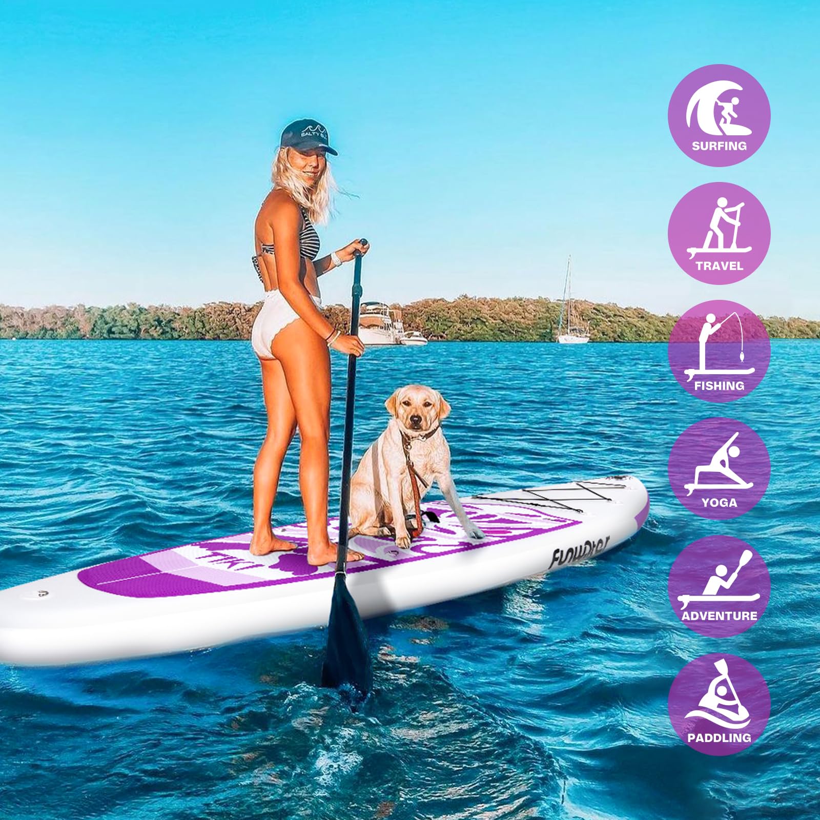 FunWater Inflatable Ultra-Light Stand Up Paddle Board for All Skill Levels with Premium SUP Paddleboard Accessories,Non-Slip Comfort Deck for Youth & Adults