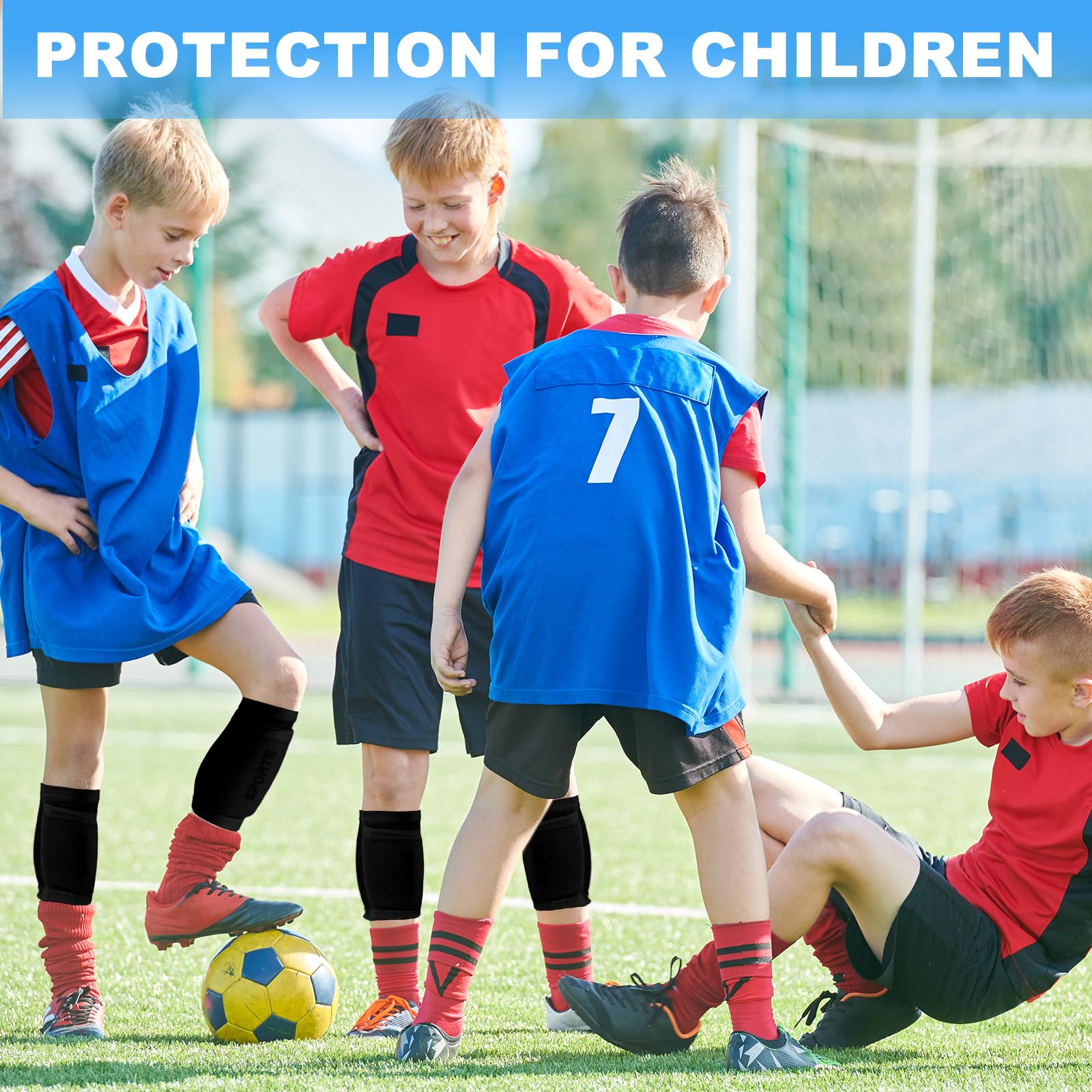 Schienbeinschoner Set Kinder & Erwachsene - Mit Halter Und Turnbeutel