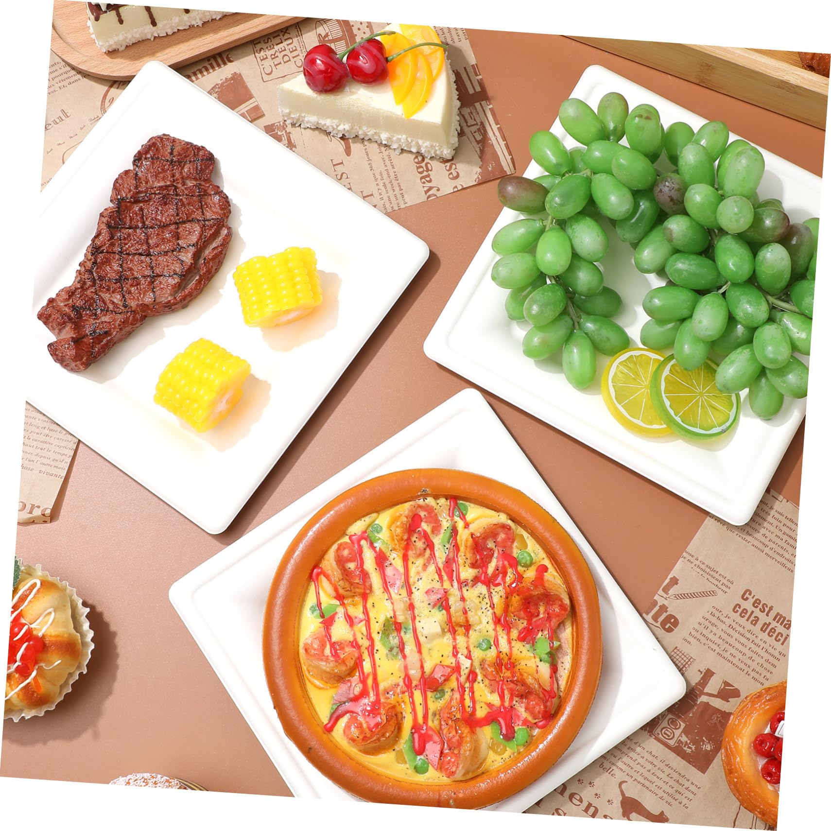 50pezzi Piatti Quadrati Usa e Getta Vassoi Per Alimenti Da Portata Piatti Per Feste Picnic e Campeggio Resistenti e Pratici