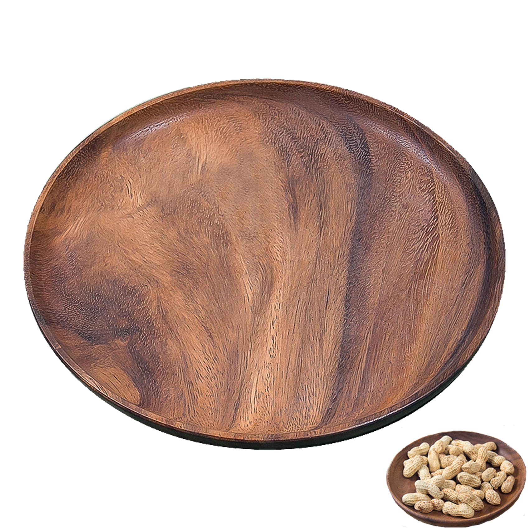 Planche Ronde Massive En Acacia - Plateau Bois Pour Assiettes