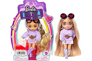 Barbie Extra Minis Doll #4: Itty Bitty Fashionista Rocking Fluffy Purple Outfit