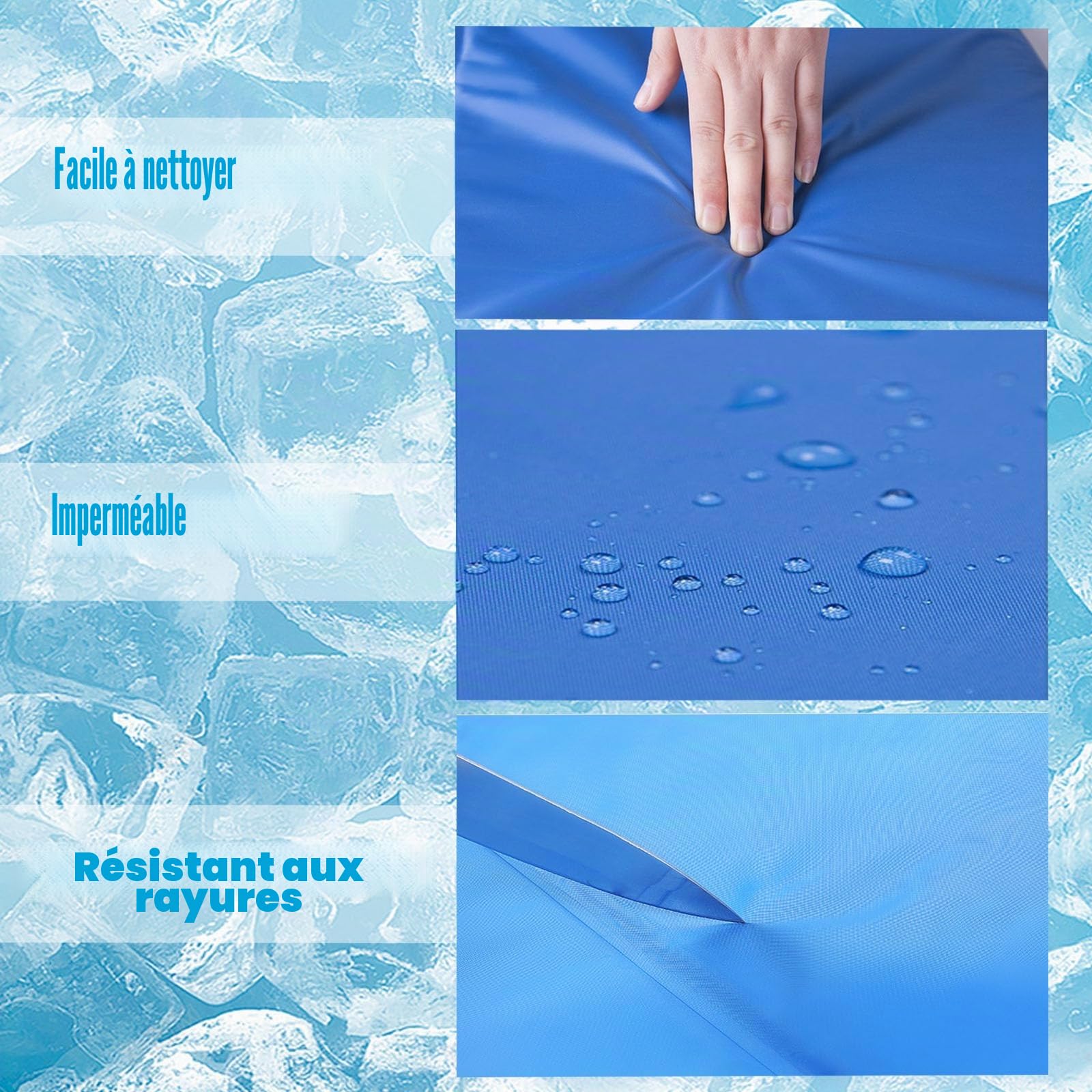 Tapis Rafraîchissant Chien L 90×50 cm – Tapis Refroidissant pour Chien Grand Chien, Auto-Rafraîchissant sans Eau, Résistant et Étanche, Matelas rafraîchissant pour Chien