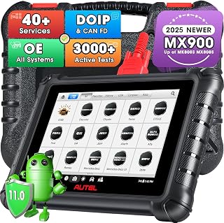 MaxiCheck MX900 Scanner, 2025 Bidirectional Diagnostic Scan Tool Same as MK900 MK900BT, 8in Up of MaxiCOM MK808S MX808S MK808BT PRO, CAN FD DoIP, 3K+ Active Tests, 40+ Services, All Systems, FCA