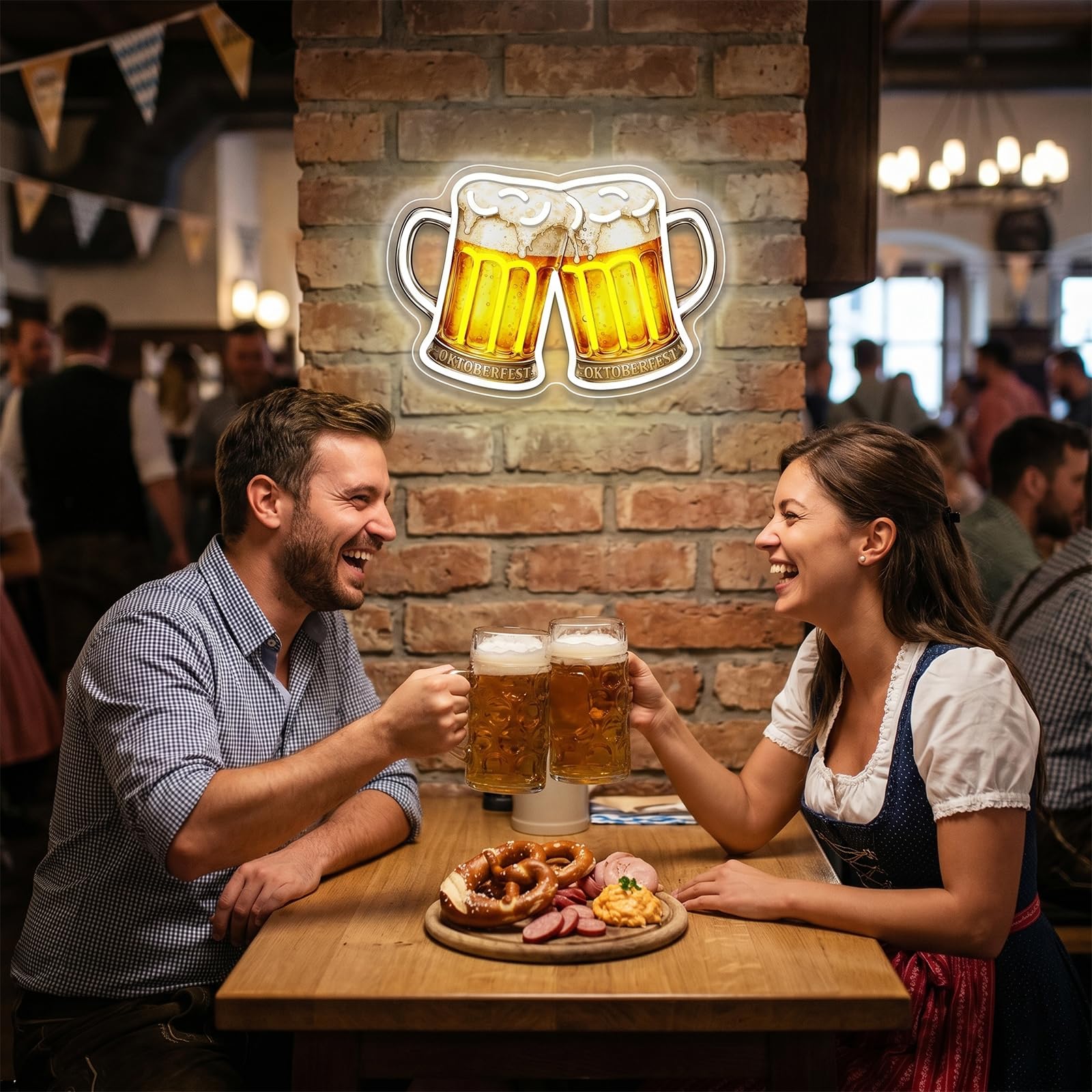 Retro piwo neonowa tabliczka OKTOBERFEST LED Sign do dekoracji