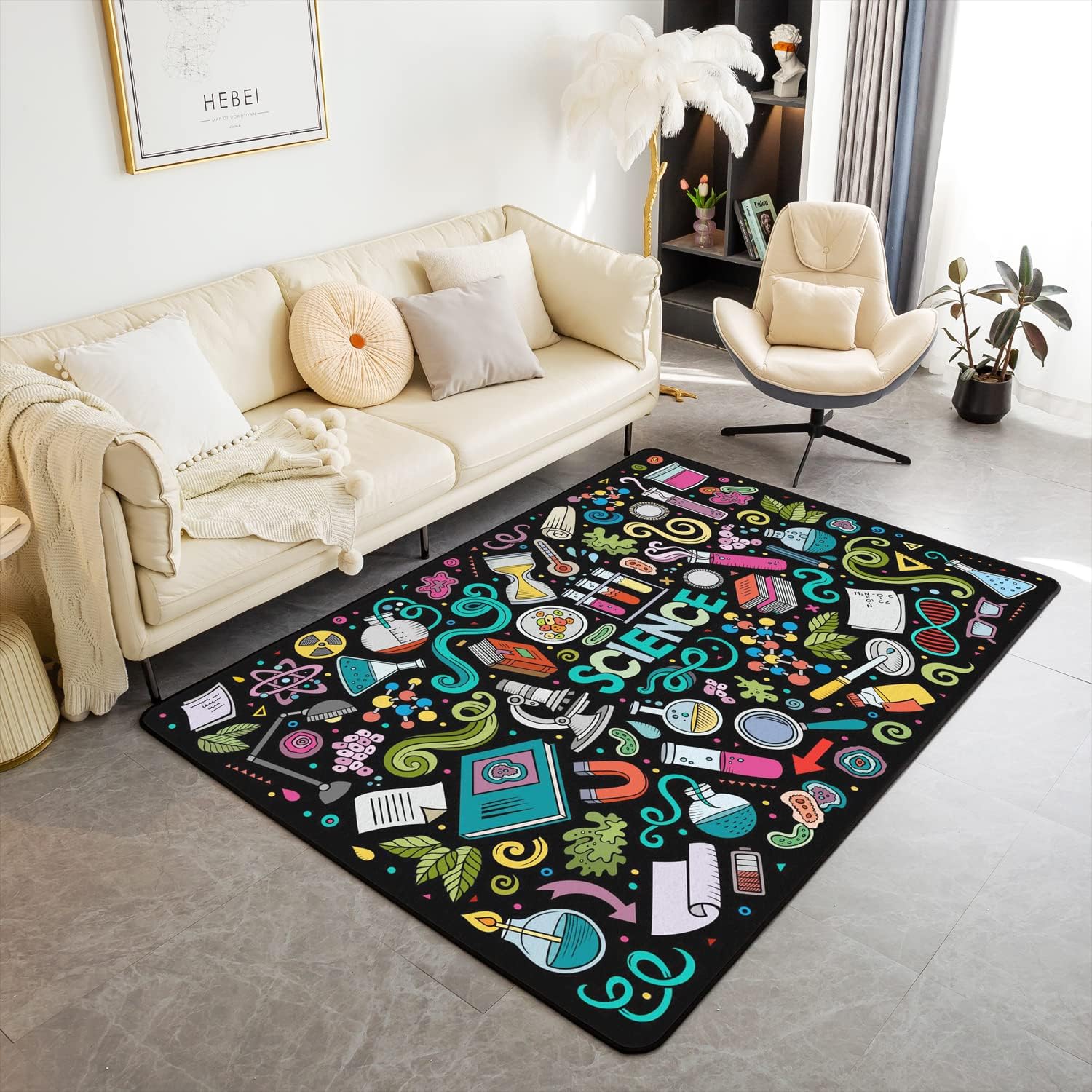 Tapis Ultra Doux Lavable en Machine 80x120cm Multicolore