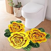 Vista 25 de USTIDE Alfombra esponjosa de rosa para piso, alfombra suave y peluda, alfombra hecha a mano, alfombras modernas, alfombras lavables para sala