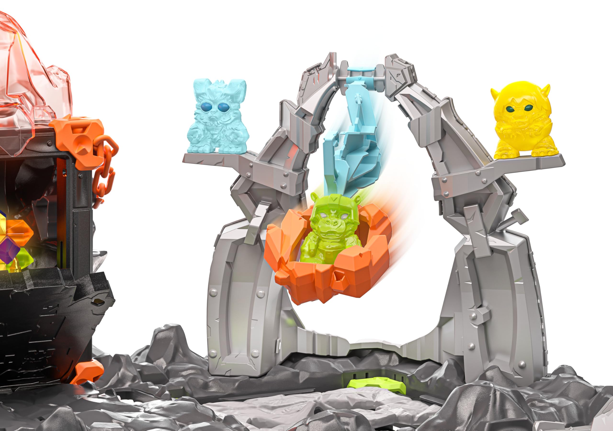 schleich ELDRADOR CREATURES | MasterCave Smashrador 42757 | Zestaw z 4 grotami BattleCave, 4 Mini, robotem, lawowym lwem i Super Kryształem | Wiele funkcji i akcesoriów | Od 6 lat | 119 elementów