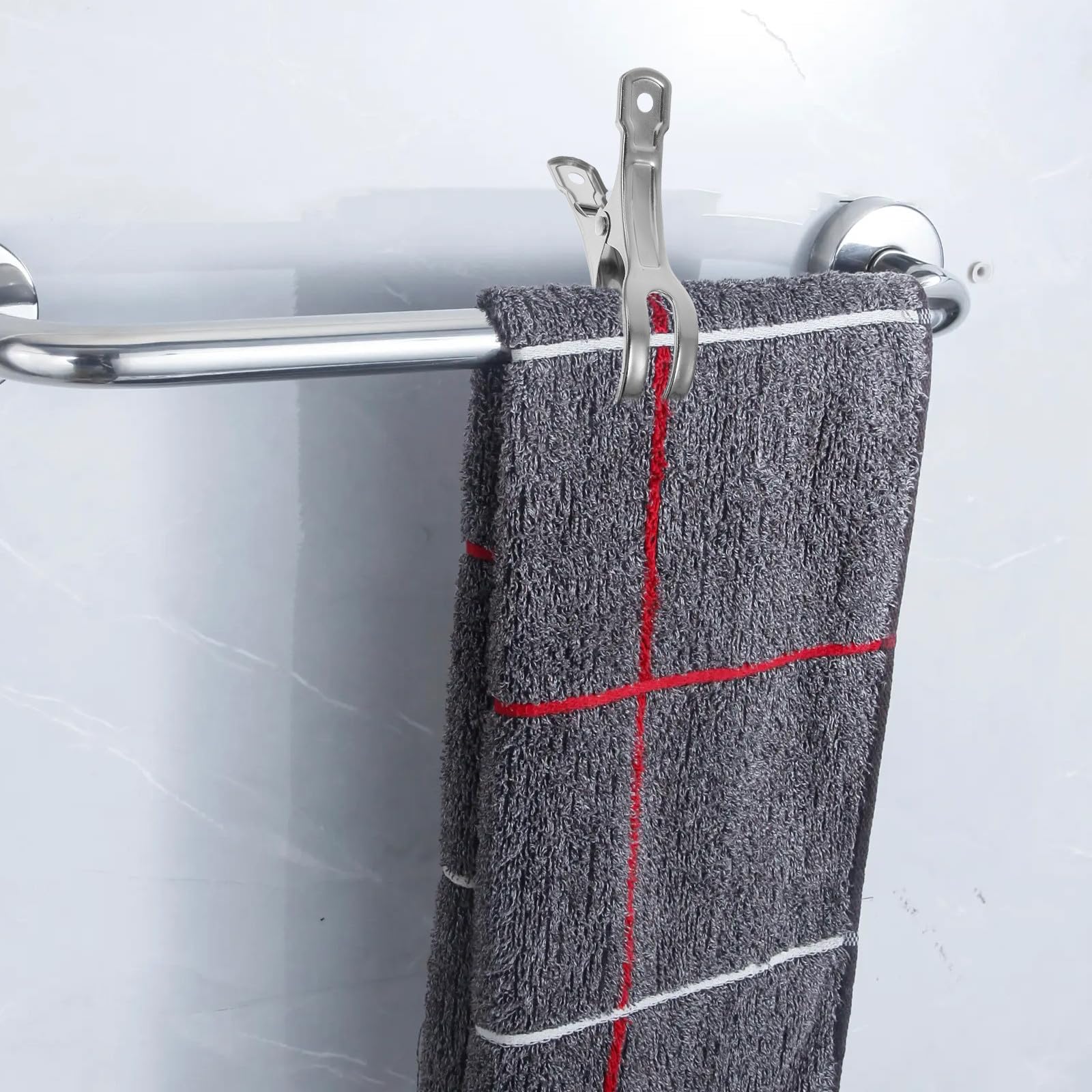 SHINEOFI 30 Piezas Clip de Cubierta de Piscina de Acero Inoxidable Plata, Multiusos y Fácil de Almacenar, Abrazaderas para Cubierta de Piscina Invierno Diseño Resistente al Viento