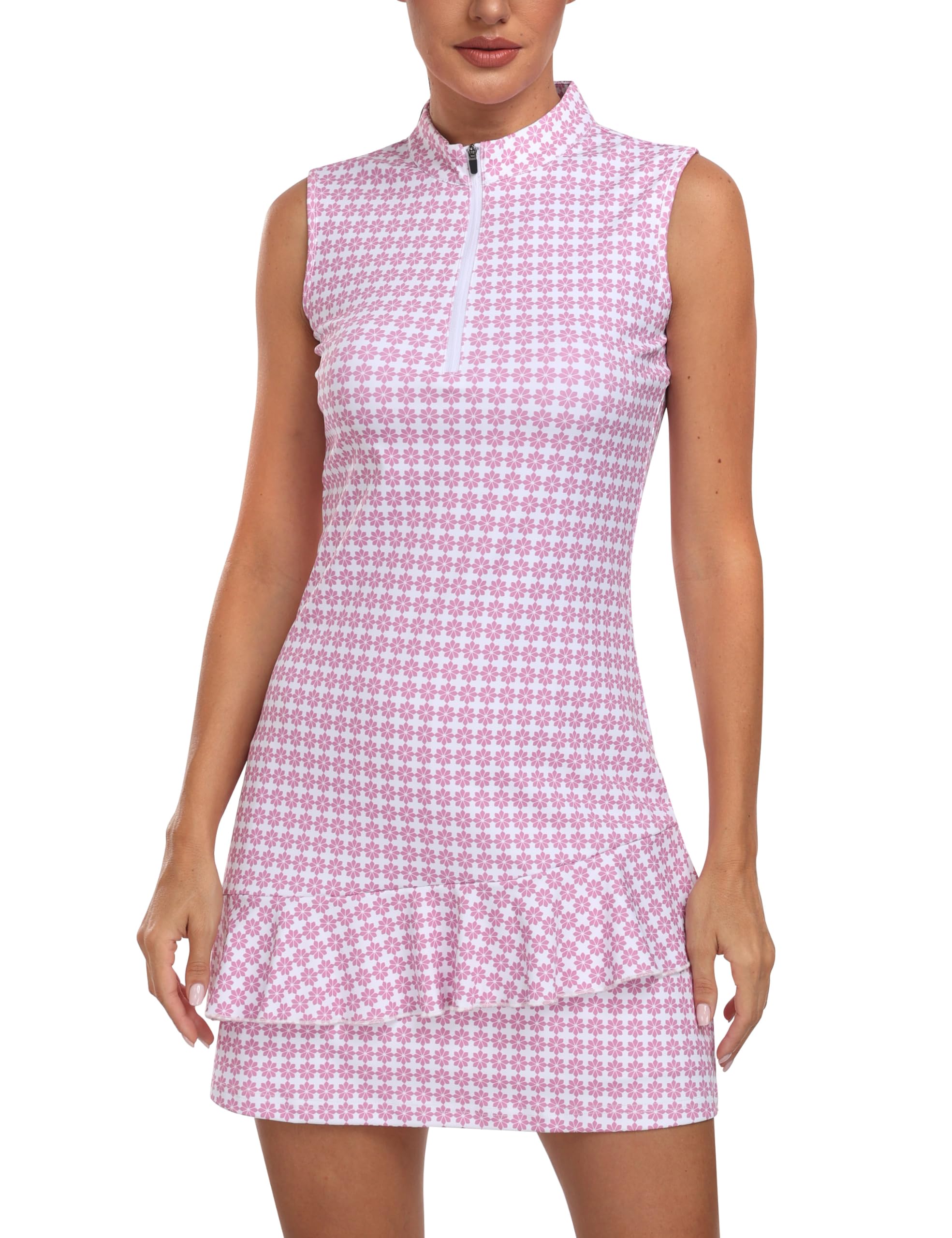 MoFiz Robe Golf Femme Polo sans Manche Robe Tennis Sport Respirant Dress pour Été