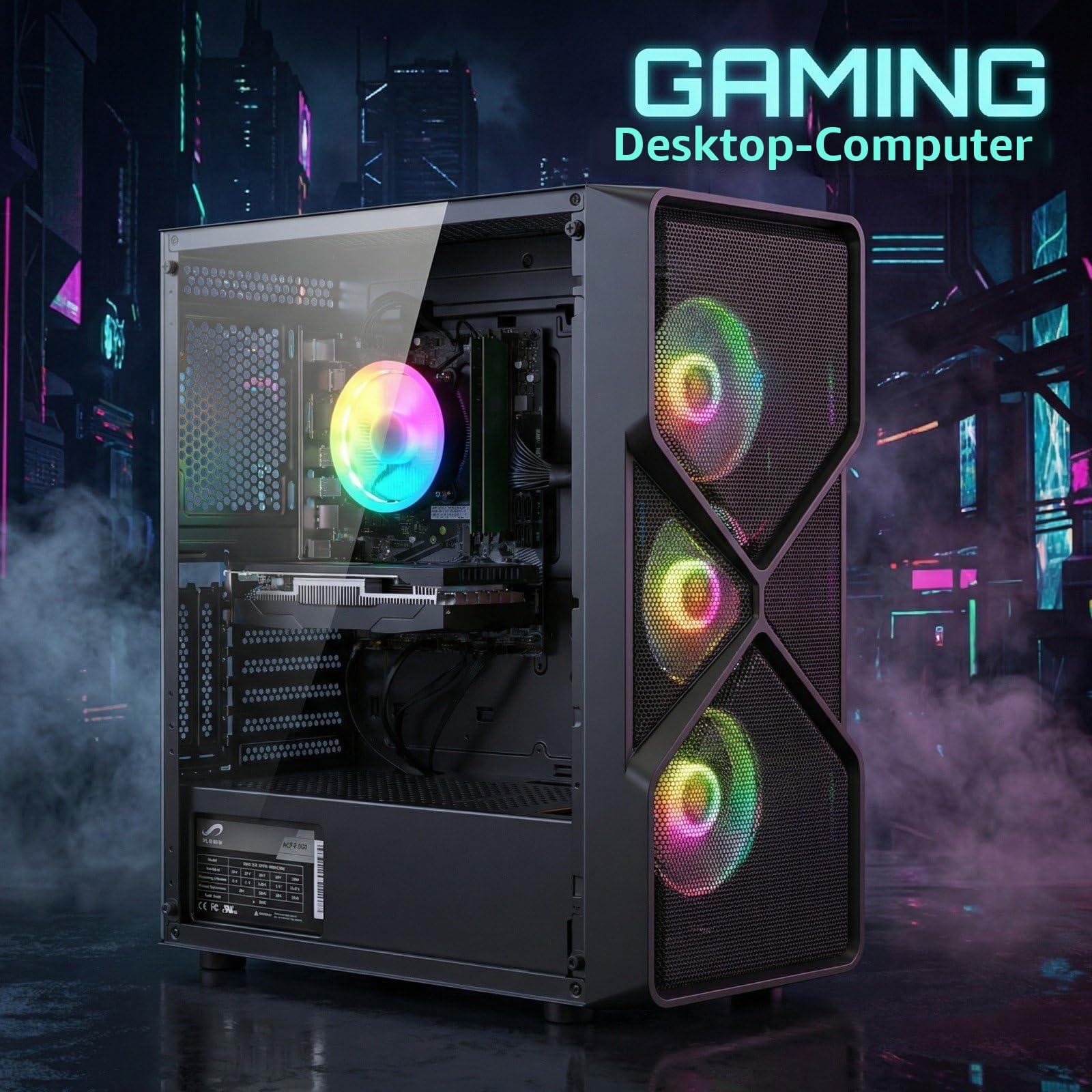 STGsivir Gaming PC, Core i7, RTX 3050 6G, 1T SSD | Gaming Computer für Streaming,Videobearbeitung,Hausaufgaben, bis zu 4.1 GHz, WLAN 6, BT 5.0, 4K,HDMI,DP, Win11 Pro, ARGB