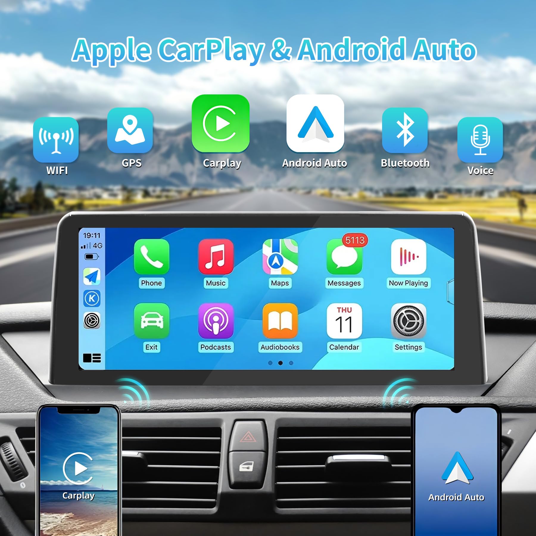 Autoradio Android 14 da 10,25 pollici per BMW X1 F48 (2016-2017) con sistema NBT - CarPlay/Android Auto wireless, iDrive integrato, 4 GB + 64 GB, schermo IPS HD, navigazione GPS, Mirror Link