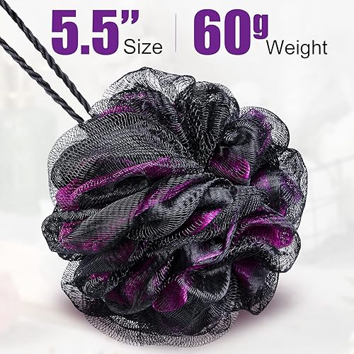 Miniatura 2 de 32 esponjas de baño para ducha a granel, 2.12oz, esponja de ducha de carbón de bambú, esponja de ducha grande de malla suave para hombres y mujeres,