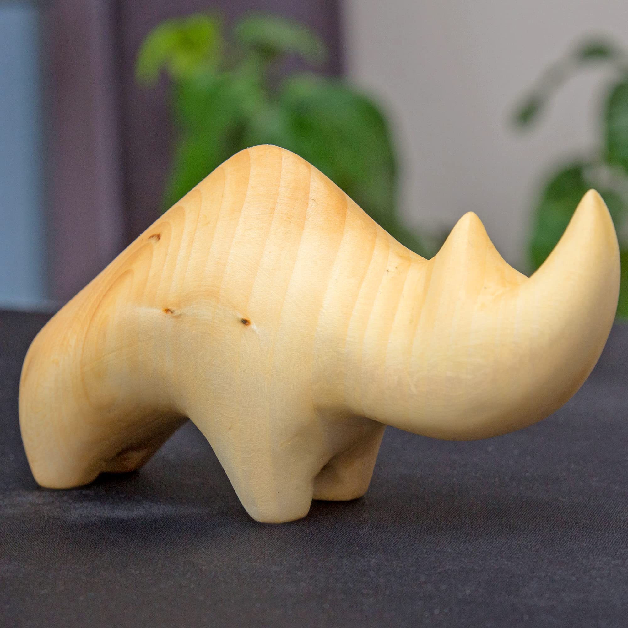 NEWURBAN Kit de Sculpture Sur Bois Pour Débutants - Kit de Avec Rhinocéros - Set de Travail Pour Enfants, Adultes - Couteau de Sculpture Sur Bois En Acier Inoxydable Avec Manche