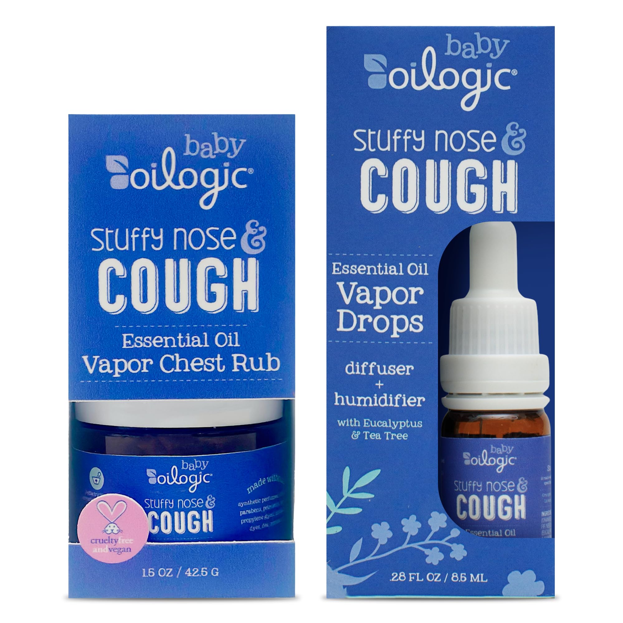 Oilogic Stuffy Nose & Husten Ätherisches Öl Vapor Rub & Vapor Drops, 2er-Pack