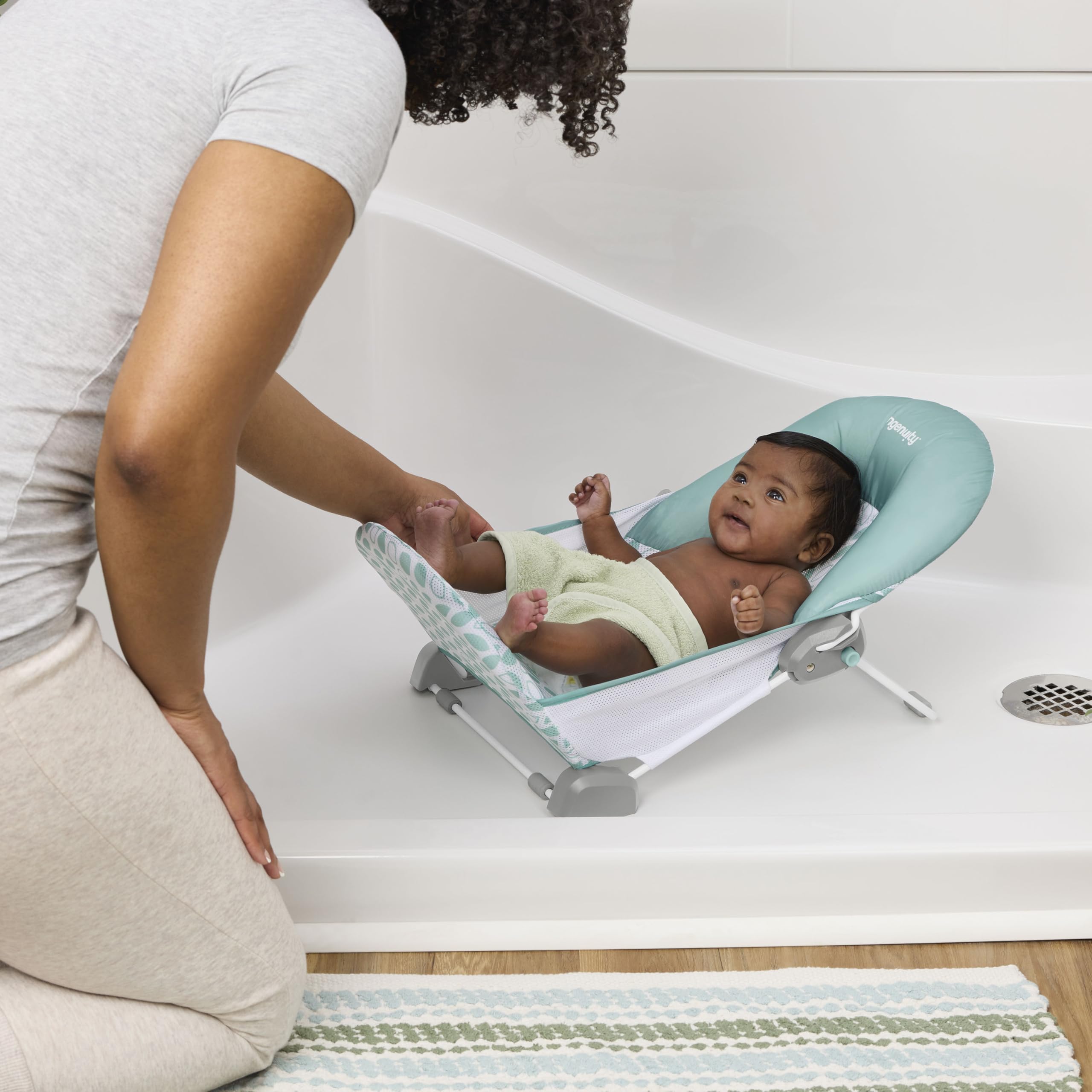 Ingenuity Foldaway 2-Position Bather - 2-Position Bath Support for Sink or Bathtub, for Ages 0-6 Months, Up to 20 Pounds - Image 2