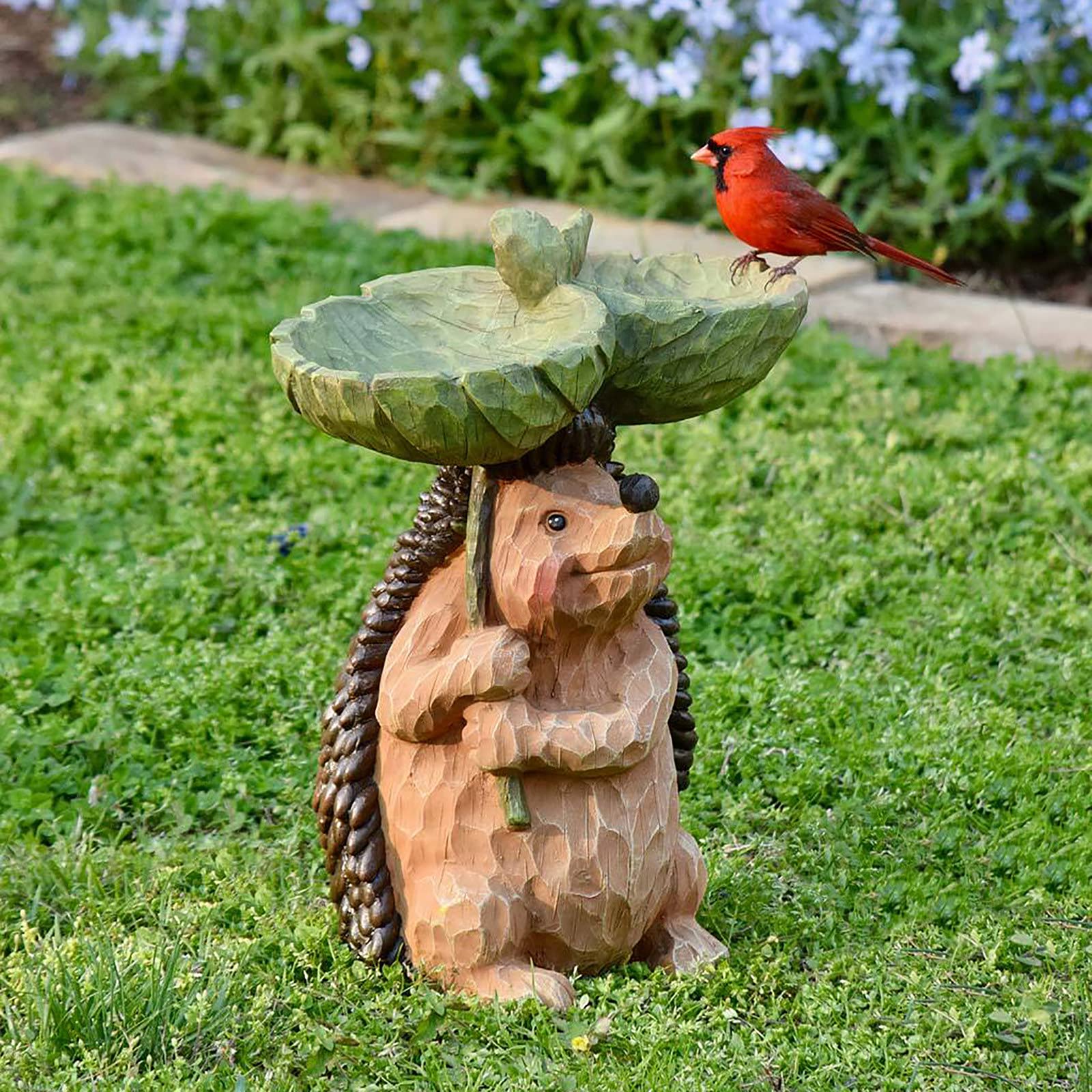 JINTAO Birdbath figurka zwierzęcia, poidło dla ptaków, do ogrodu, dekoracyjne poidło z żywicy poliestrowej, dozownik karmy dla ptaków, do ogrodu (C)