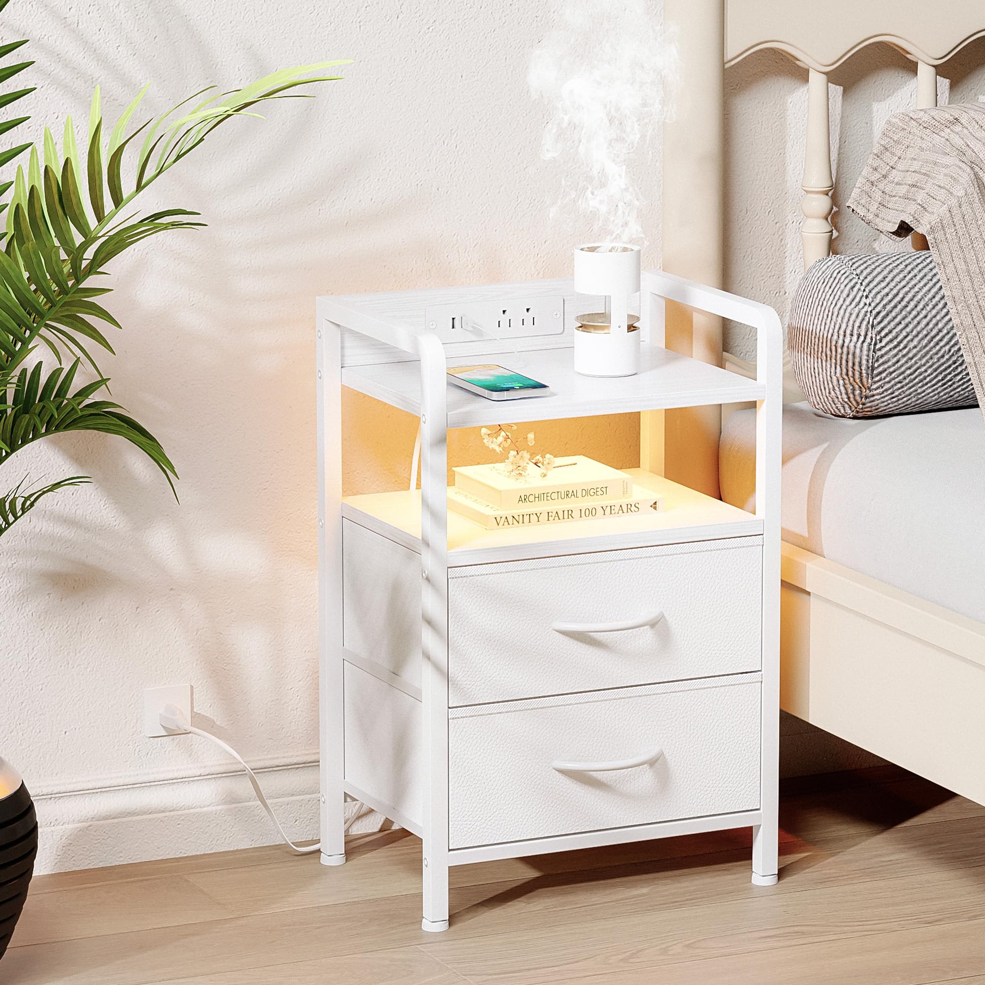 クリスタル付きミラーナイトスタンド BEDSIDE TABLE クリスタル付きミラーナイトスタンド BEDSIDE TABLE クリスタル付き