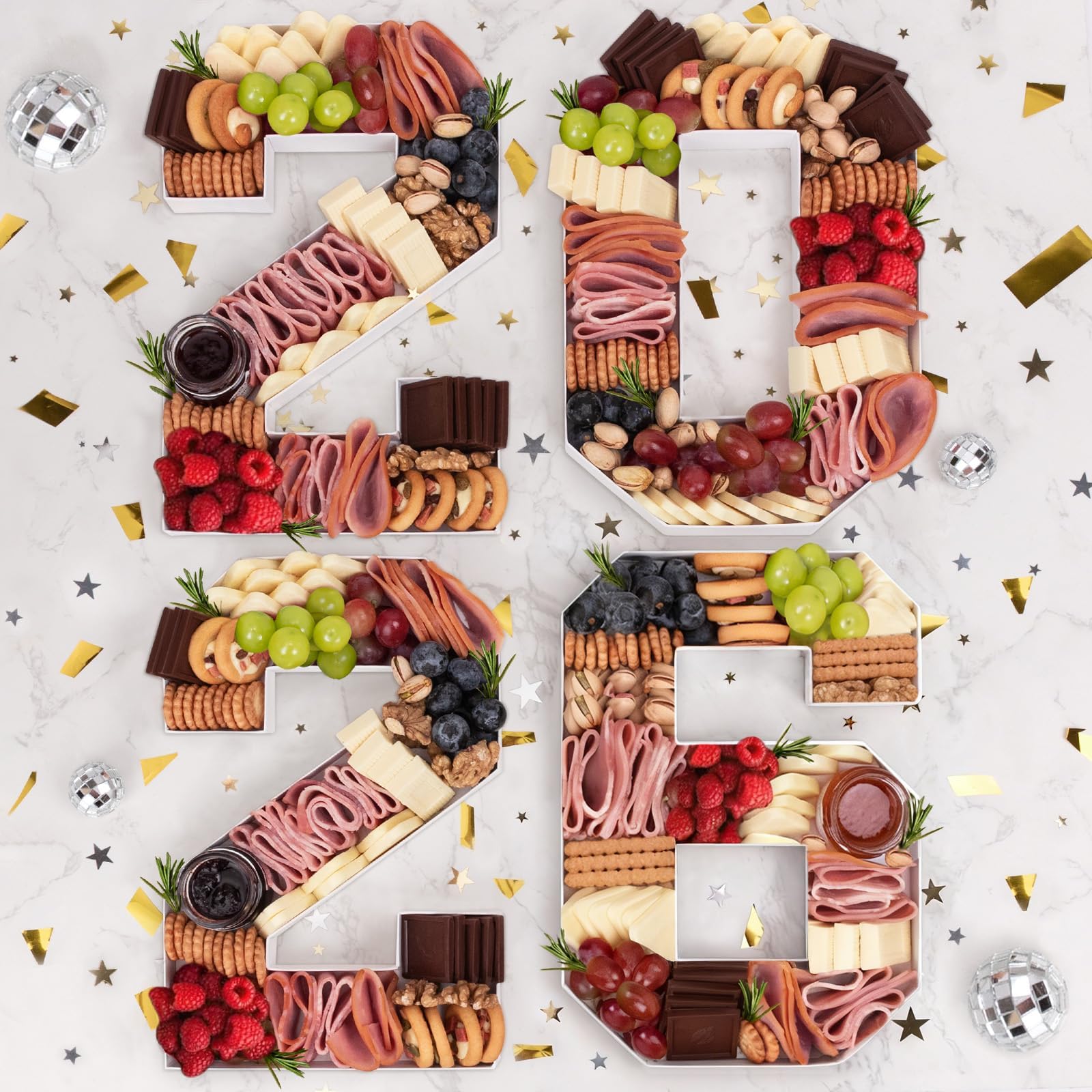 Photo 1 of 2026 Graduation Decorations - Graduation Centerpieces for Tables - 2026 Numbers Charcuterie Board Box - 10" Serving Paper Tray Decoration for Kindergarten Preschool High School College Party Supplies sMALL