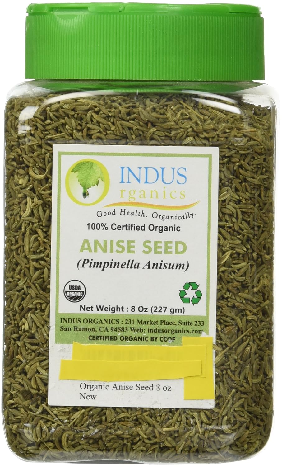 Indus Organics Indian Anise Seeds, 8 Oz Jar, Premium Quality, High Purity, Freshly