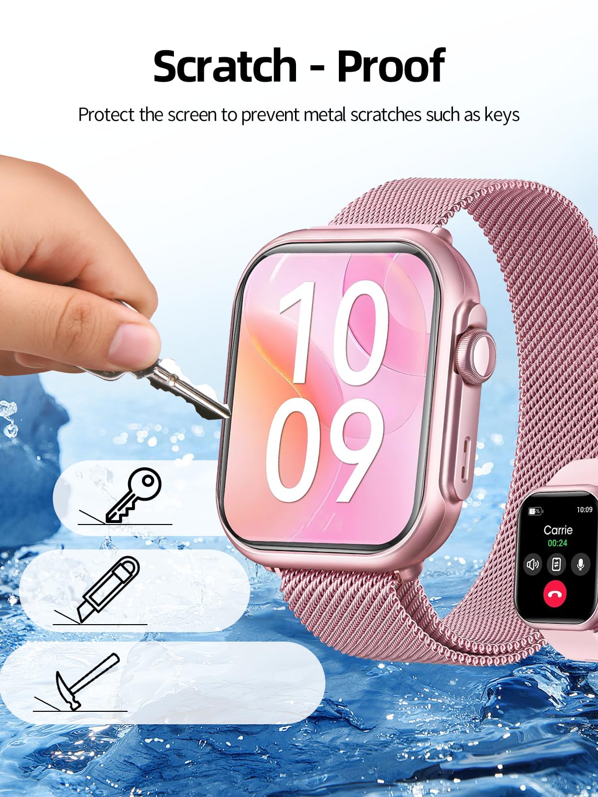 BOVUGAC Pellicola protettiva per smartwatch SWGOTA G62 da 1,85 pollici, in TPU trasparente, compatibile con smartwatch SWGOTA G62, antigraffio, ultra sottile, confezione da 6