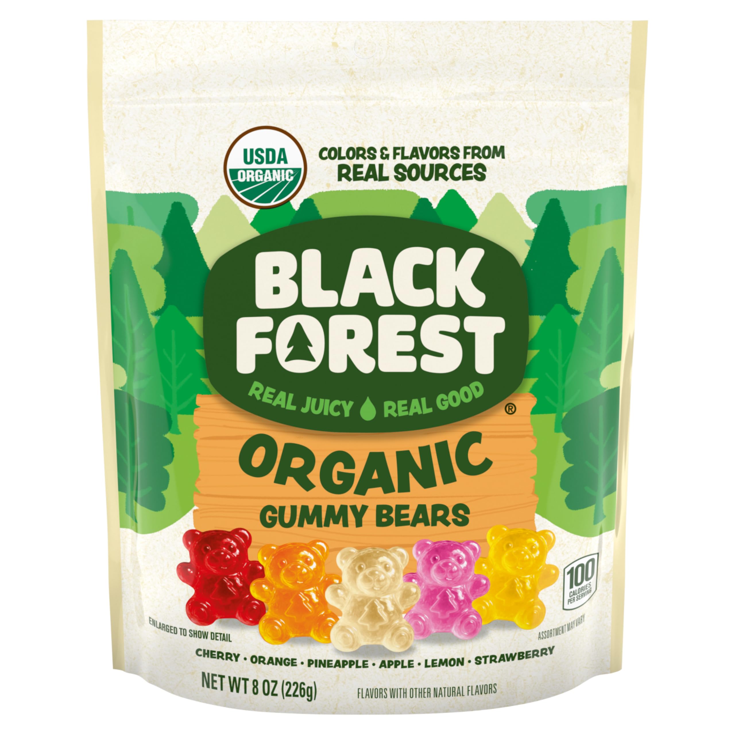 Organic Gummy Bears Candy, 8 Ounce Bags (Pack of 6)