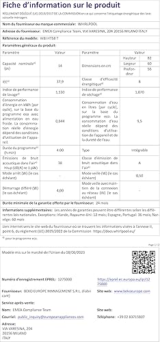 Miniatura 11 de Whirlpool - Lavavajillas integradas negro, tamaño completo - W7I HT58 T
